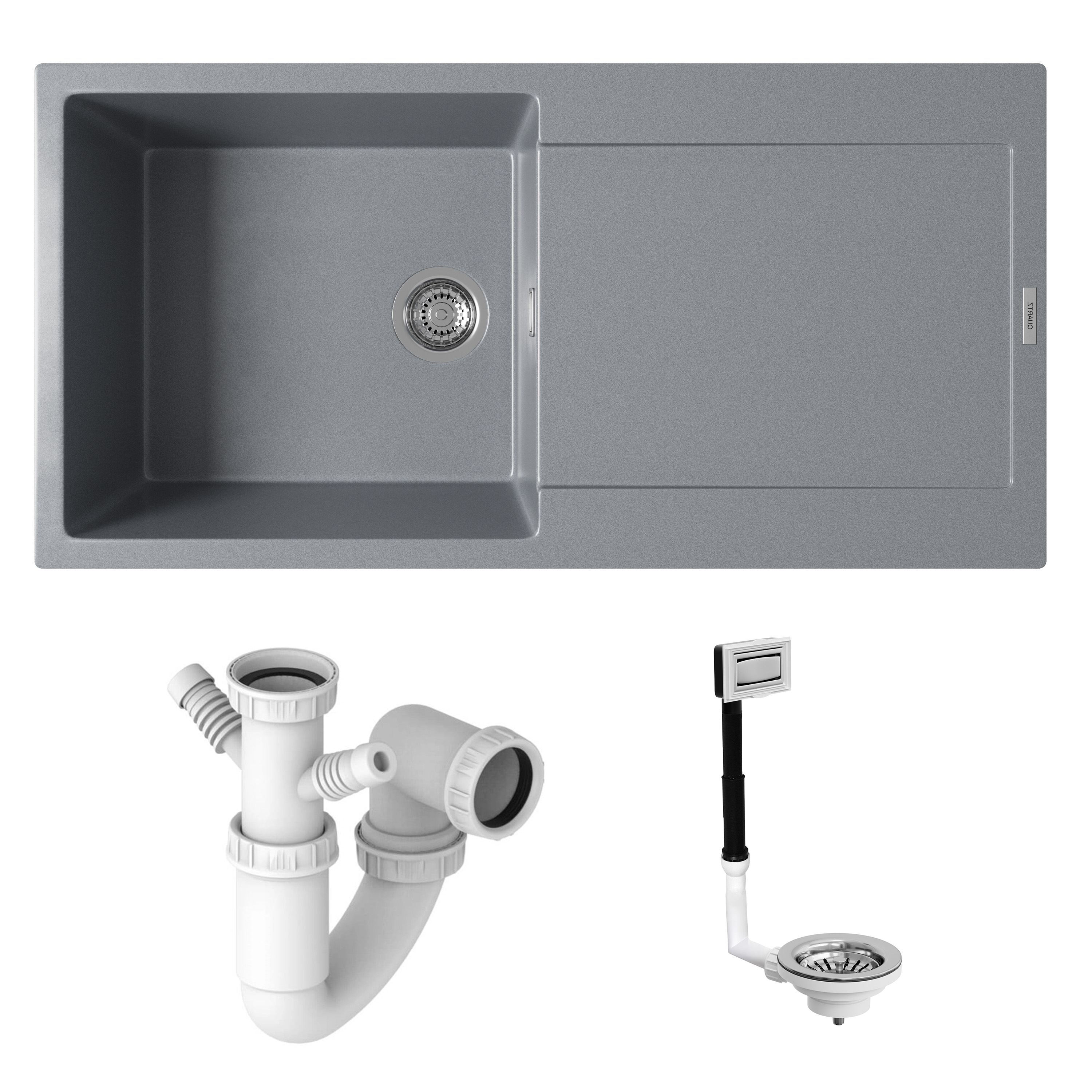 Vellamo Rocca Large 1 Bowl Granite Composite Inset Kitchen Sink & Waste - 1000 x 500mm
