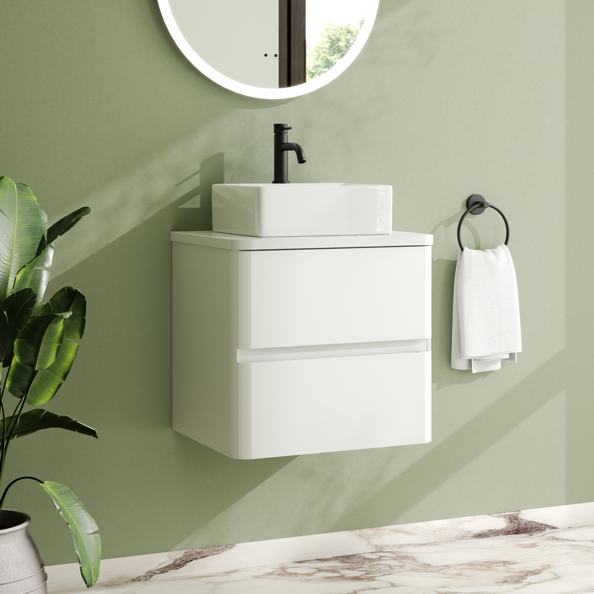 Drench Origin 500mm Wall Mounted Vanity Unit & Countertop