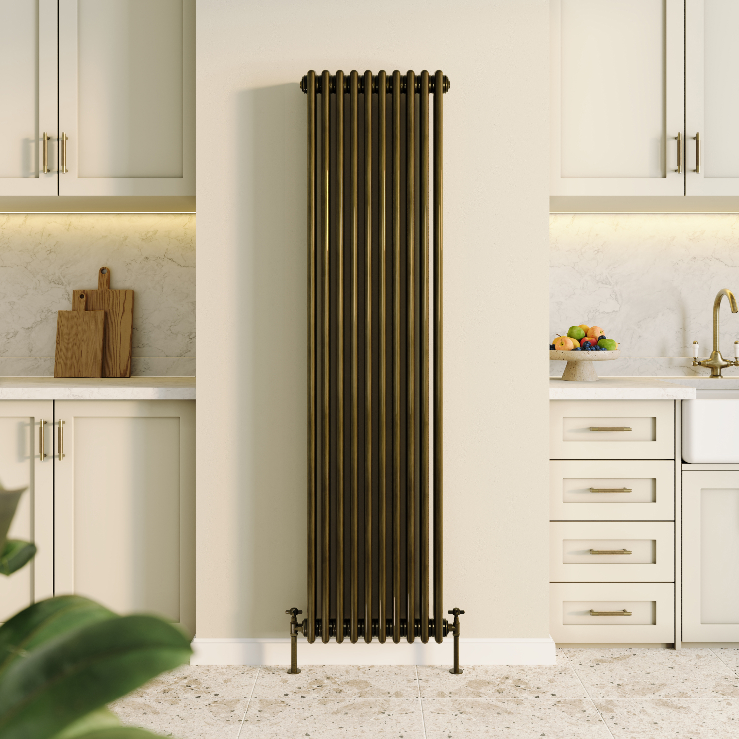 Toasty Ardleigh Antique Brass Vertical Column Radiator