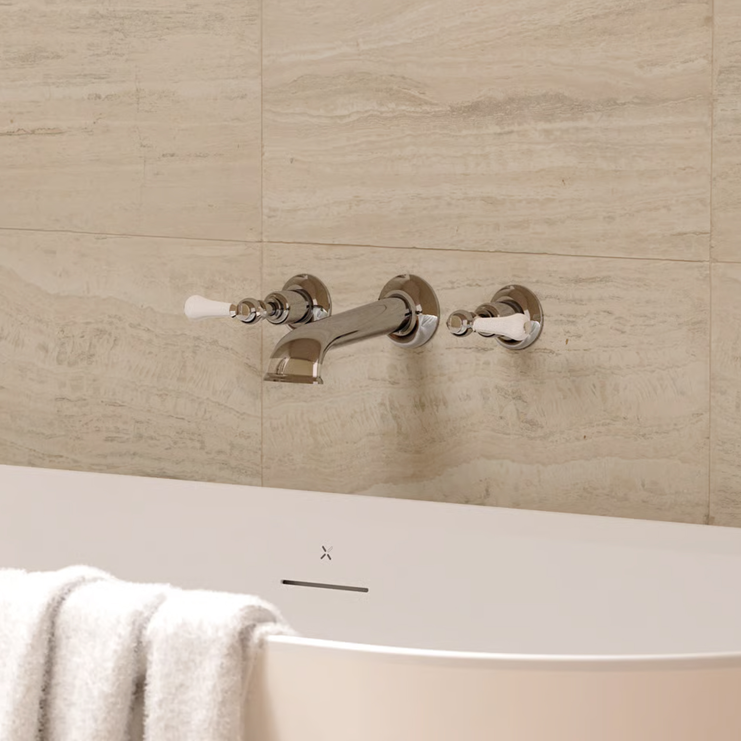 Crosswater Belgravia Lever Wall Mounted Bath Filler with Concealed Valves