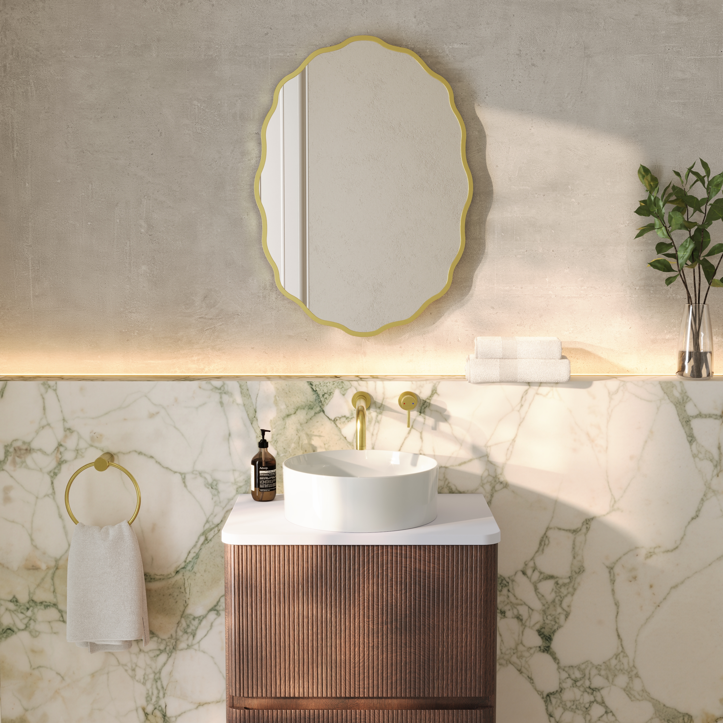 Daisy Wavy Edge Framed Mirror - 550 x 750mm