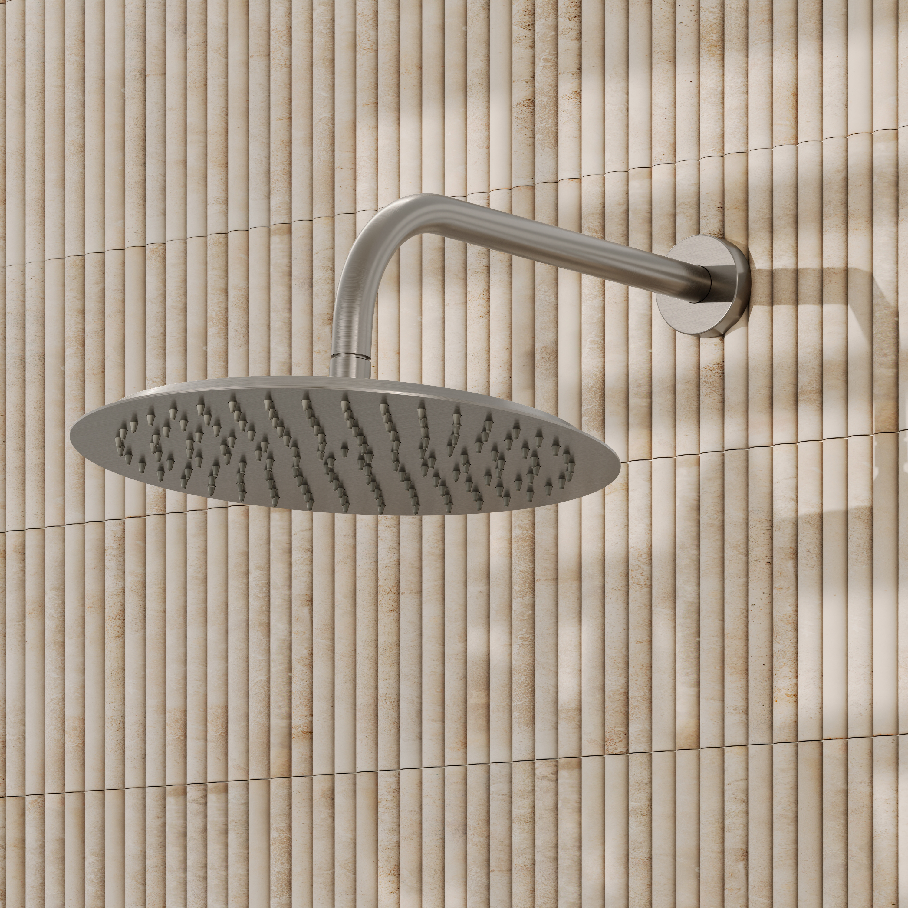 Core Round Shower Head with Wall Mounted Shower Arm