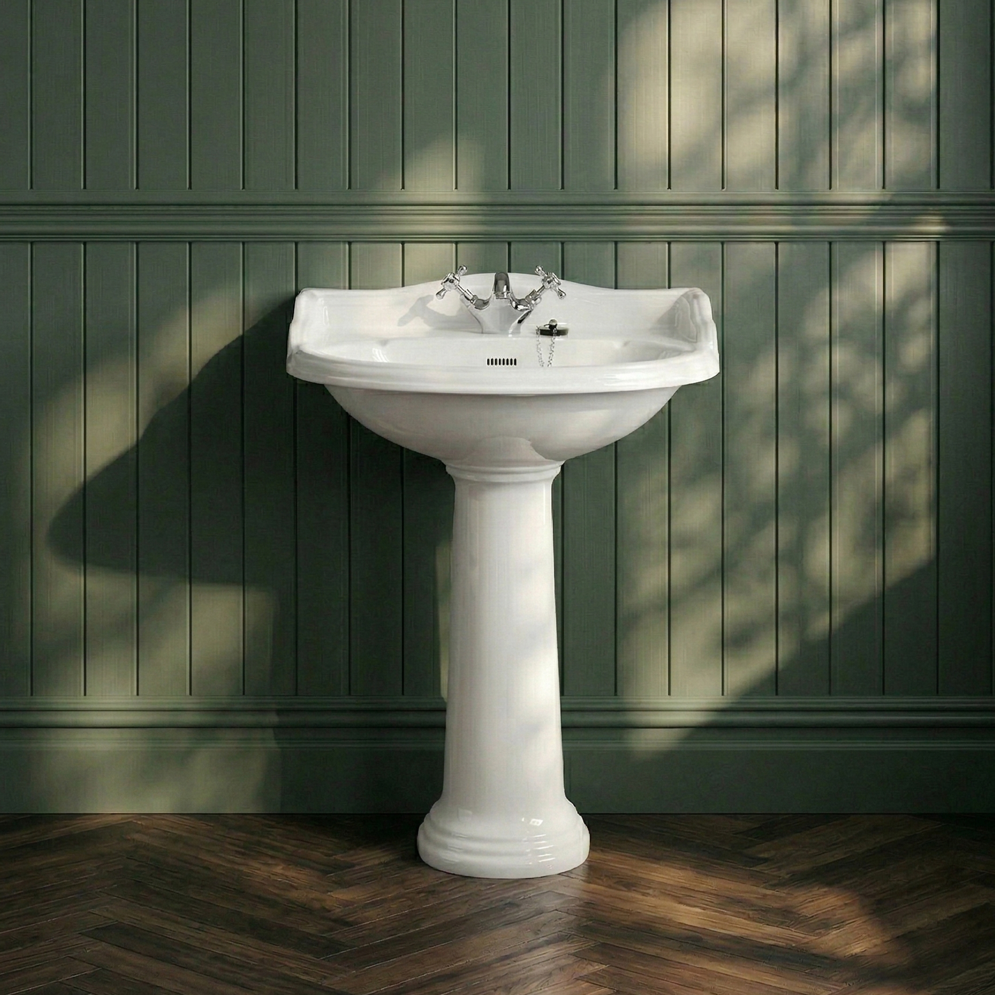 Butler & Rose Benedict 600mm Full Pedestal & Basin - 1 Tap Hole