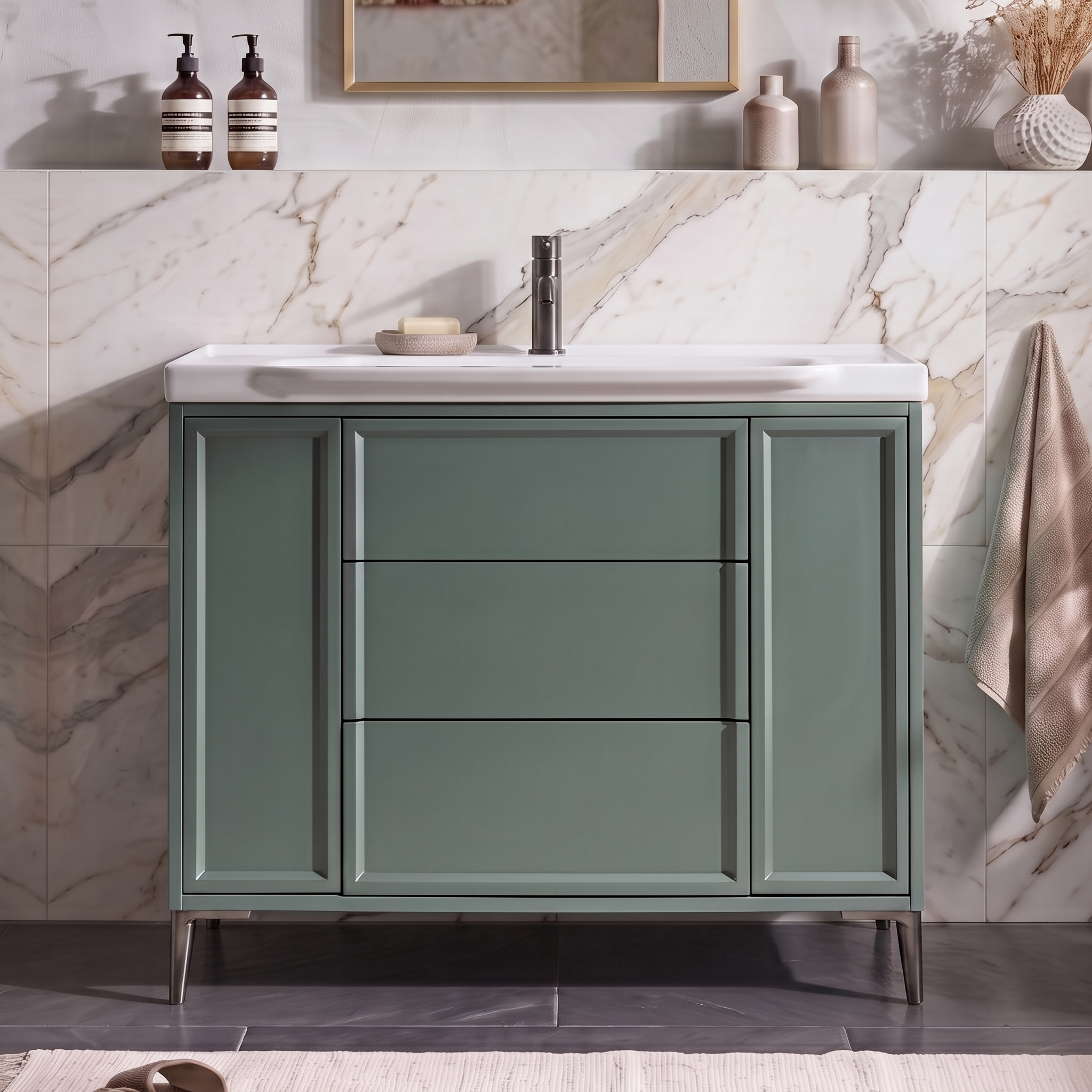 Elara 1000mm Floorstanding Vanity Unit & Basin with Leg Set