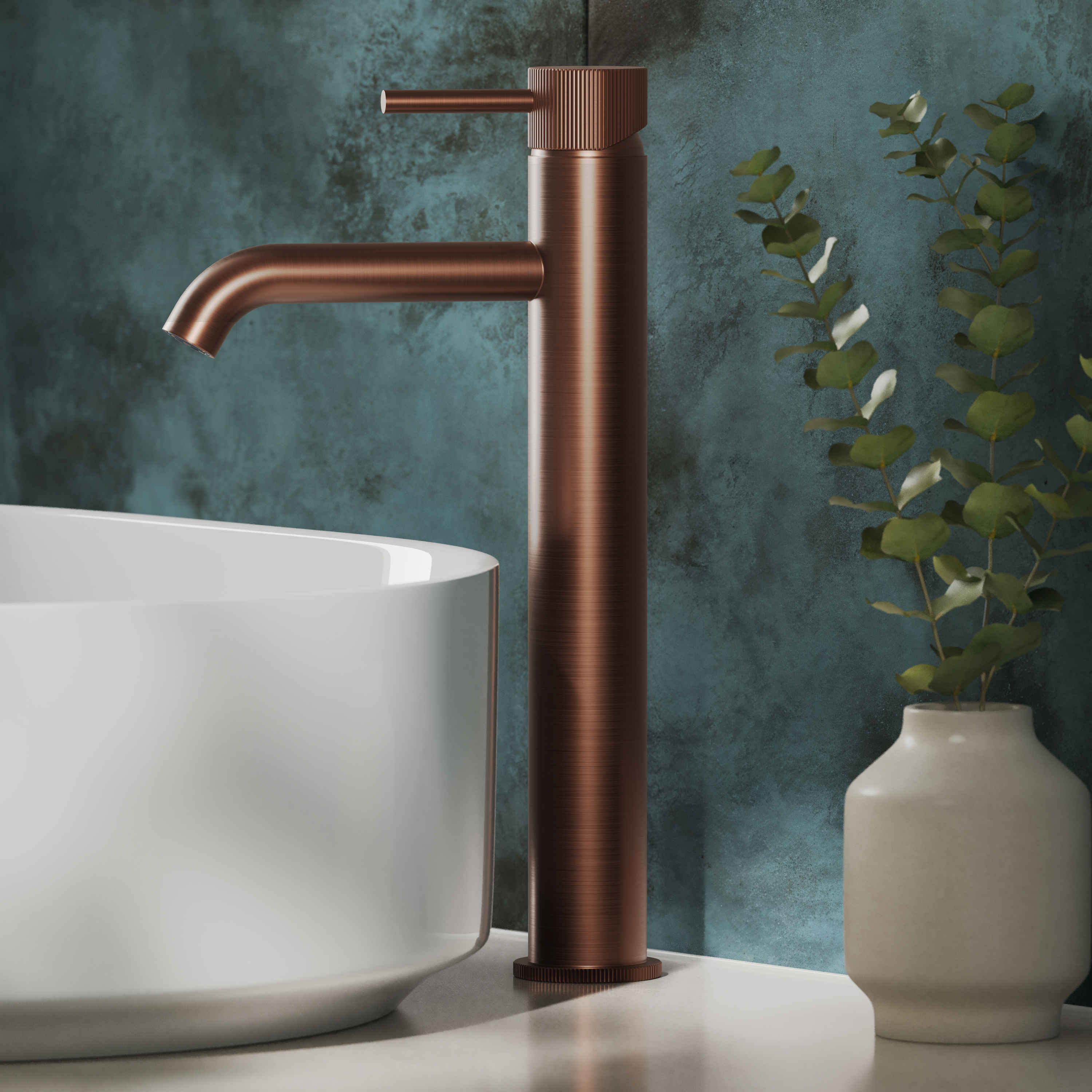 Harbour Fluted Tall Mono Basin Mixer Tap