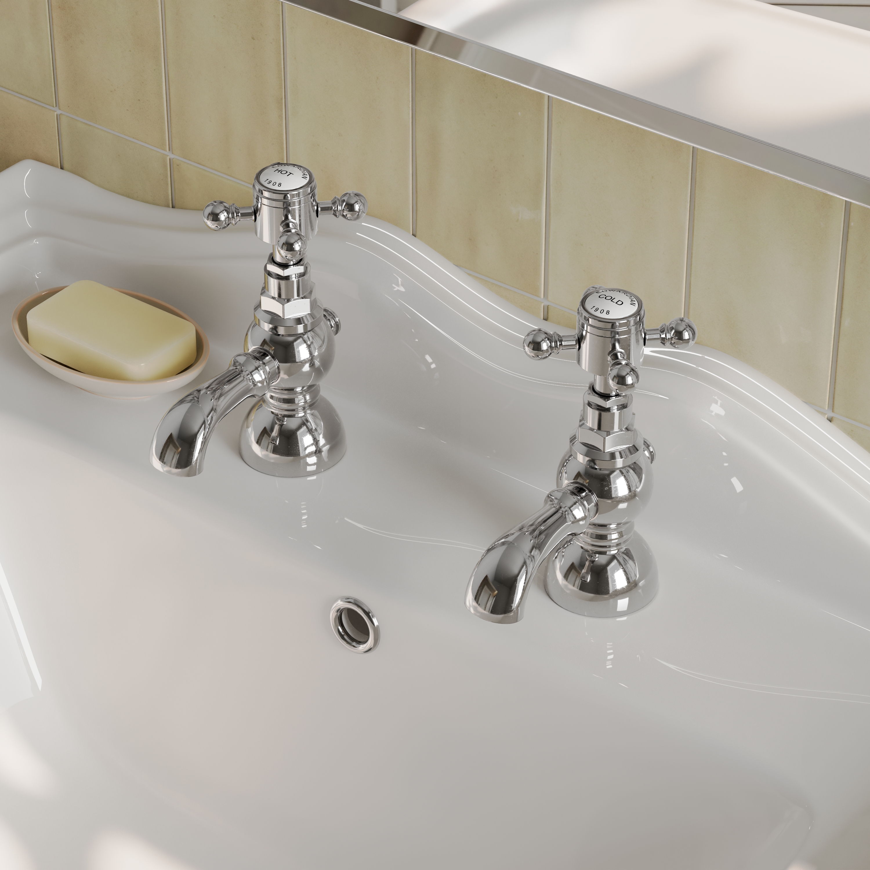 Butler & Rose Eliza Crosshead Basin Pillar Taps