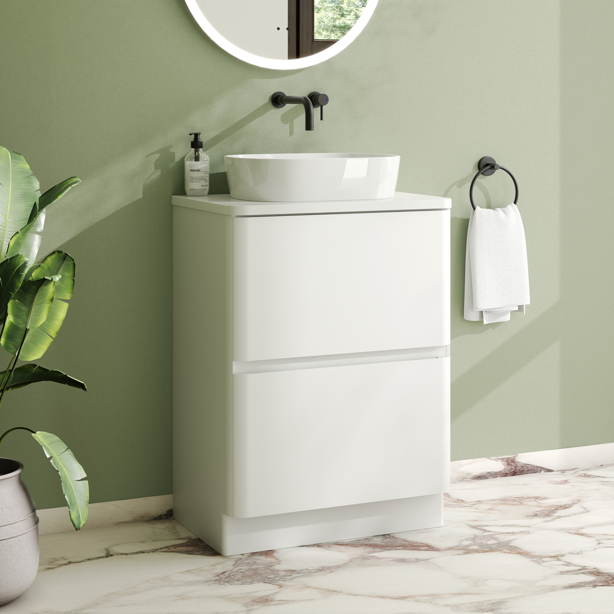 Drench Origin 600mm Floorstanding Vanity Unit & Countertop