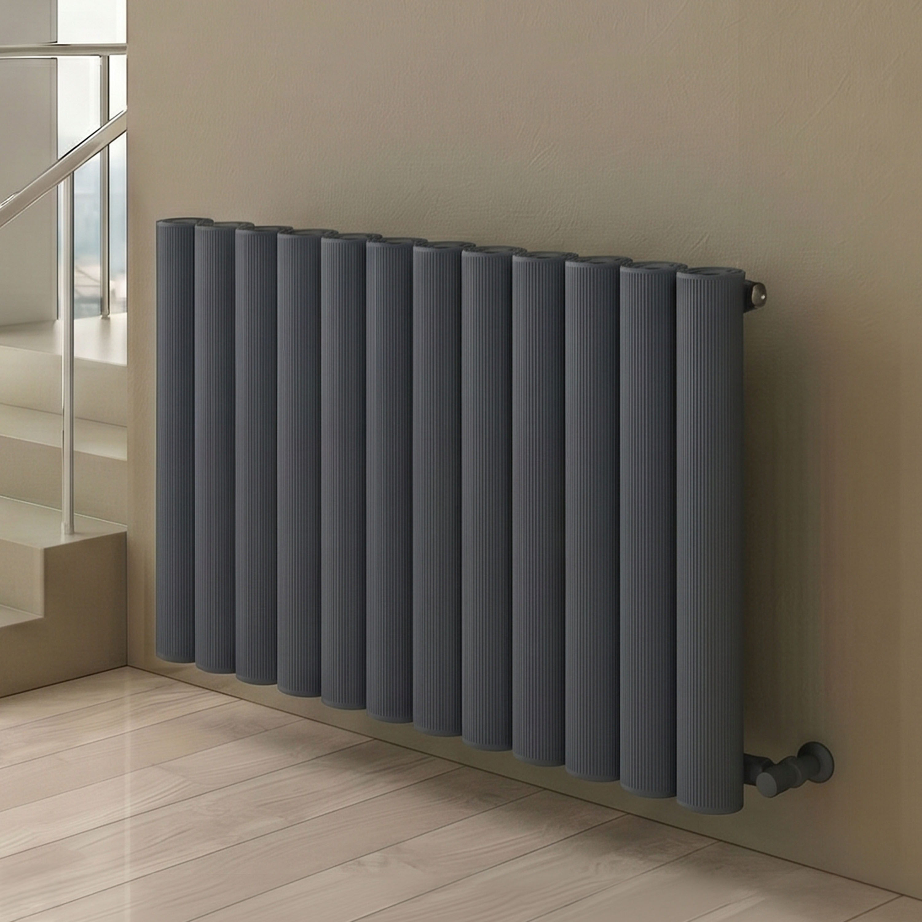 Carisa Otto Oval Single Panel Horizontal Aluminium Radiator