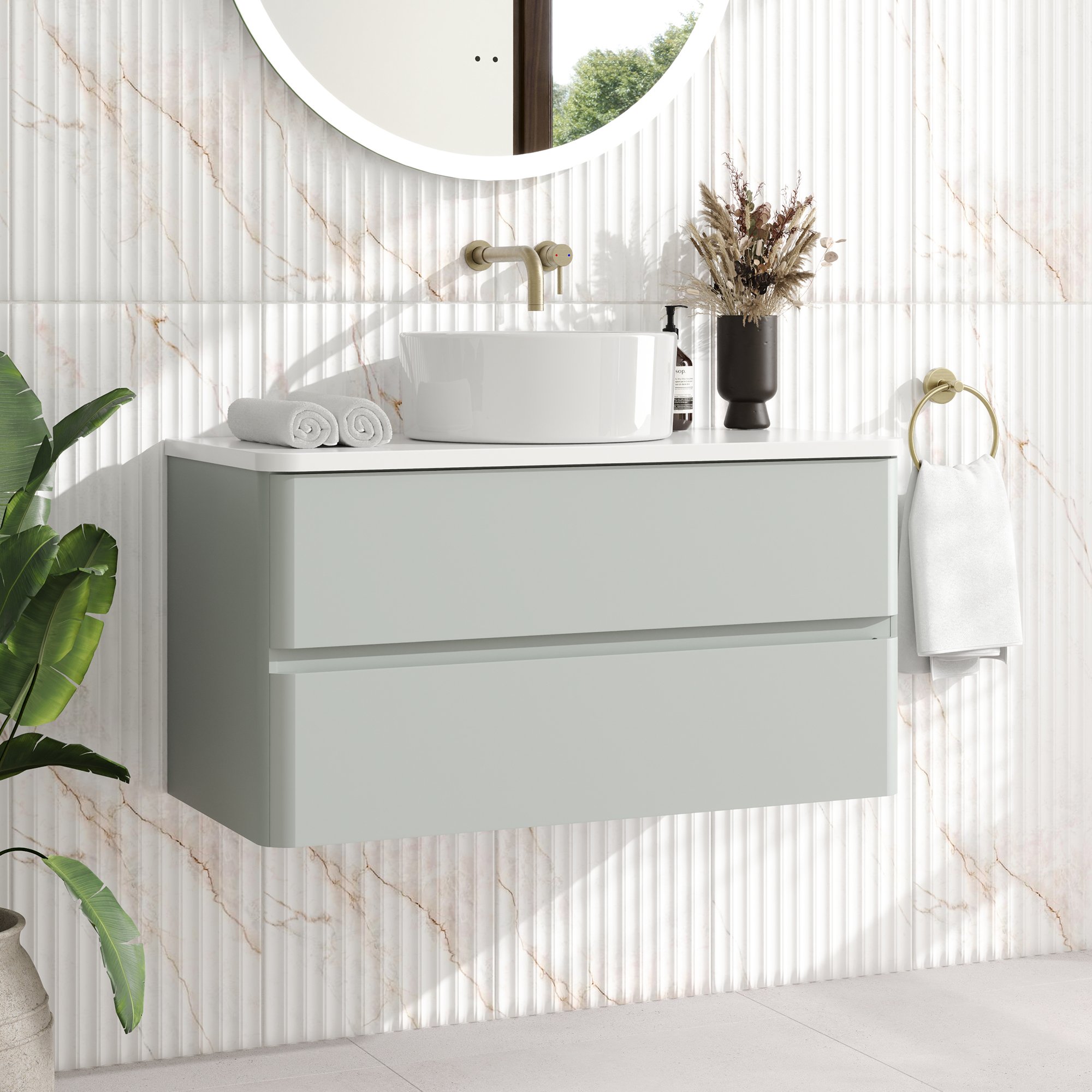 Drench Origin 900mm Wall Mounted Vanity Unit & Countertop