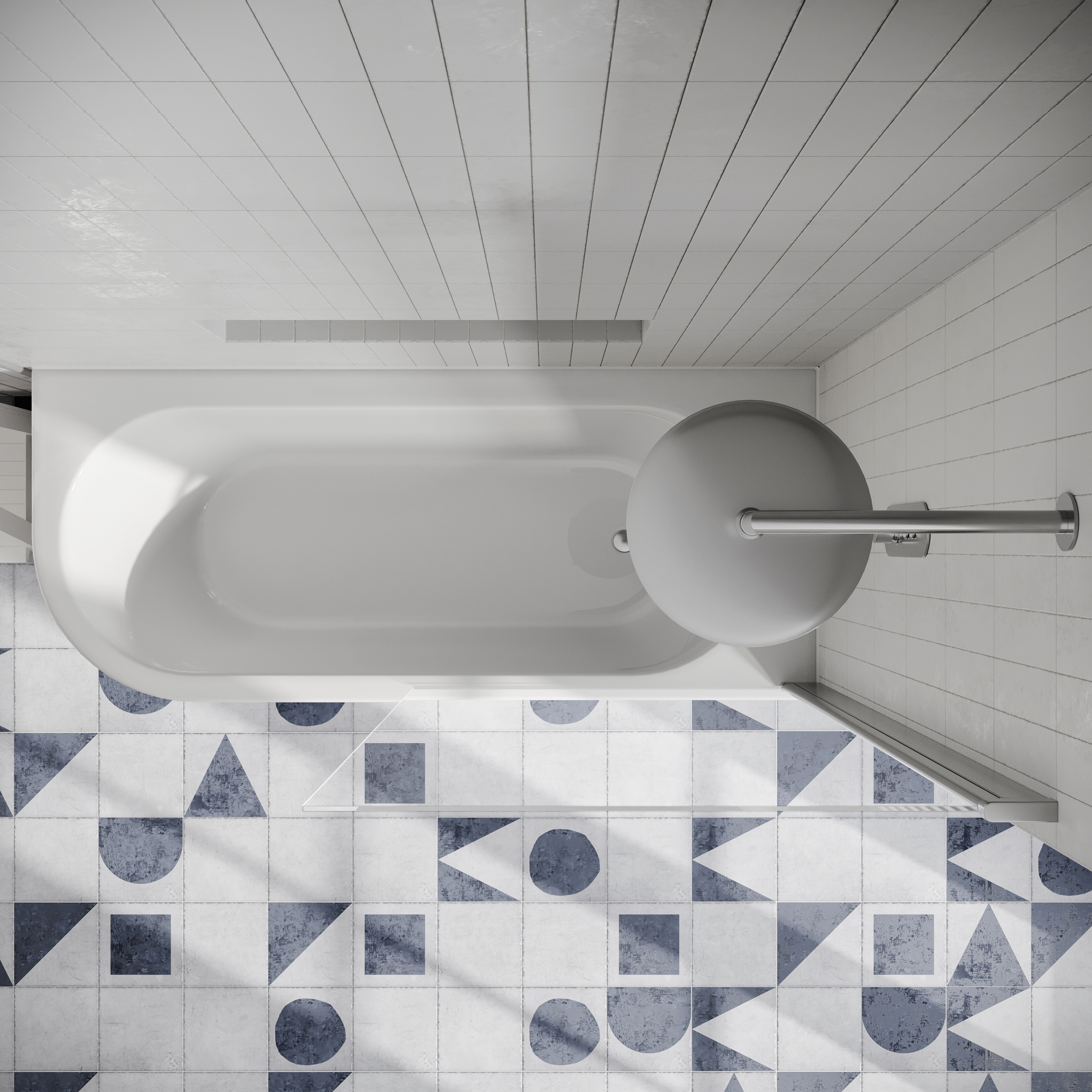 Drench J Shaped Shower Bath with Panel & Shower Screen