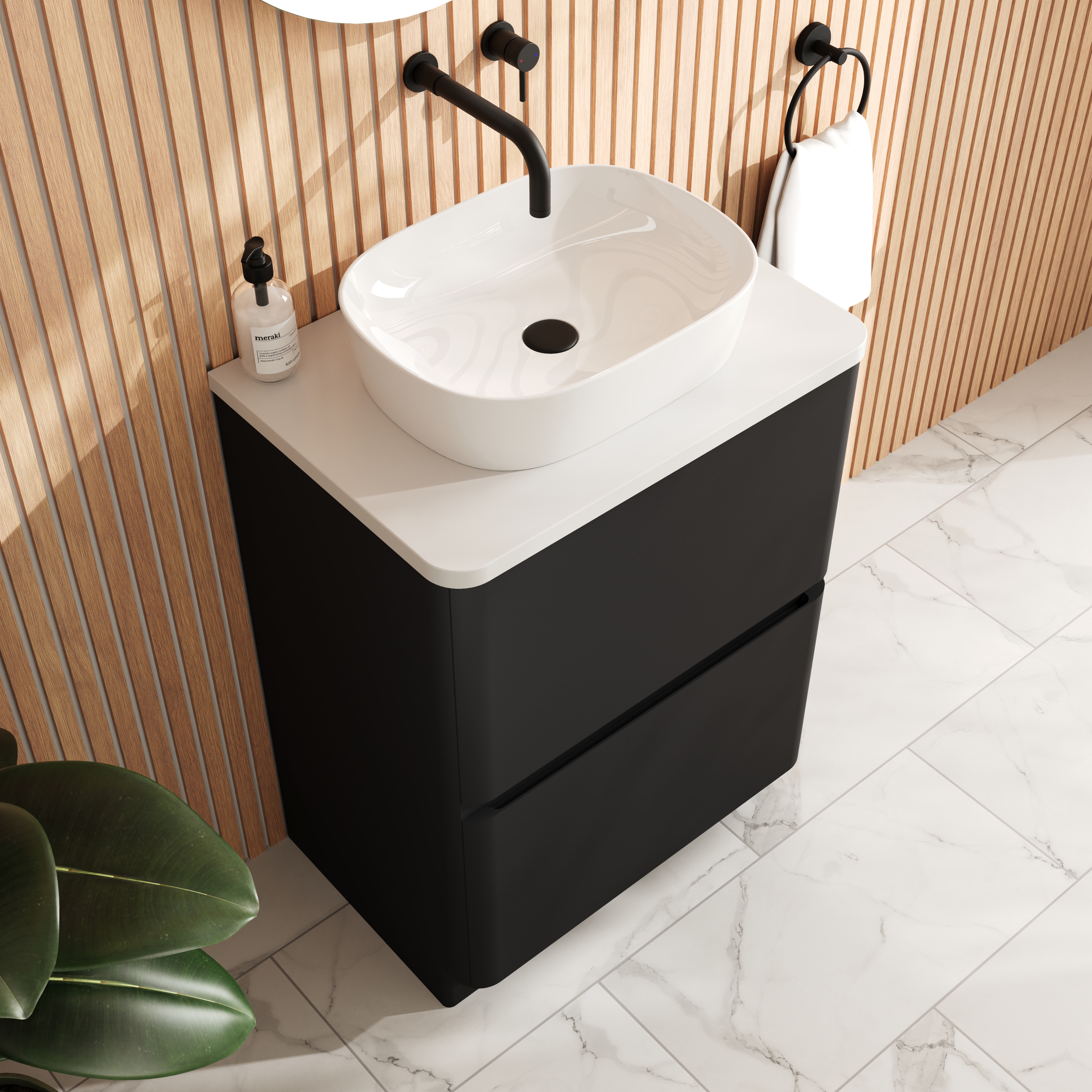 Drench Origin 600mm Floorstanding Vanity Unit & Countertop