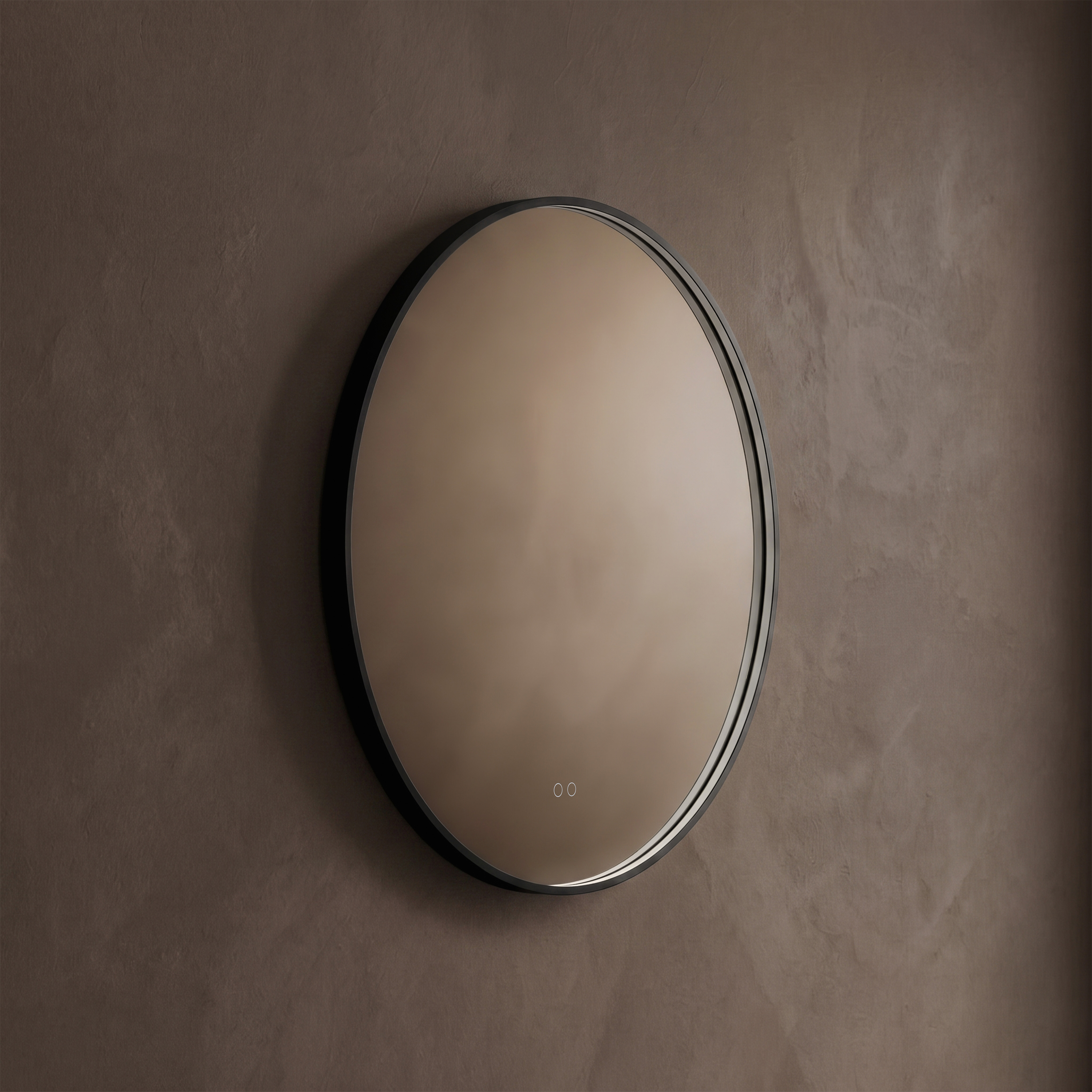 Origins Living Kingsley Matt Black Illuminated Round Mirror with Colour Change Lights - 800mm