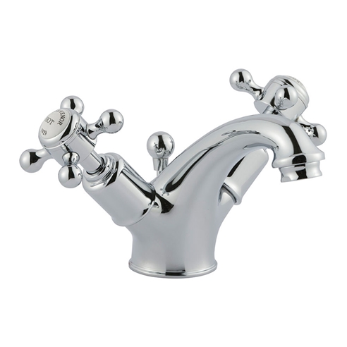 Butler & Rose Caledonia Dual Crosshead Handle Basin Mixer with Pop-up Waste