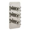 Butler & Rose Caledonia Crosshead Two Outlet 3 Control Concealed Thermostatic Shower Valve - Nickel