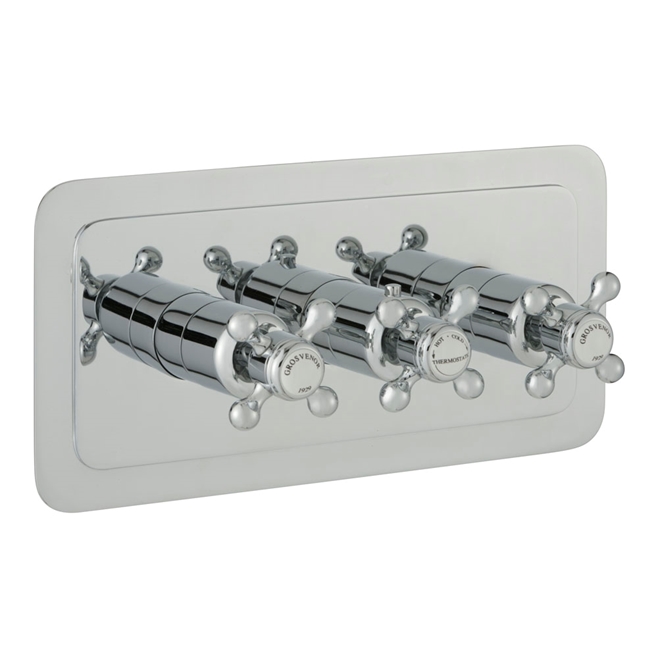 Butler & Rose Caledonia Crosshead 2 Outlet Concealed Thermostatic Shower Valve - Horizontal