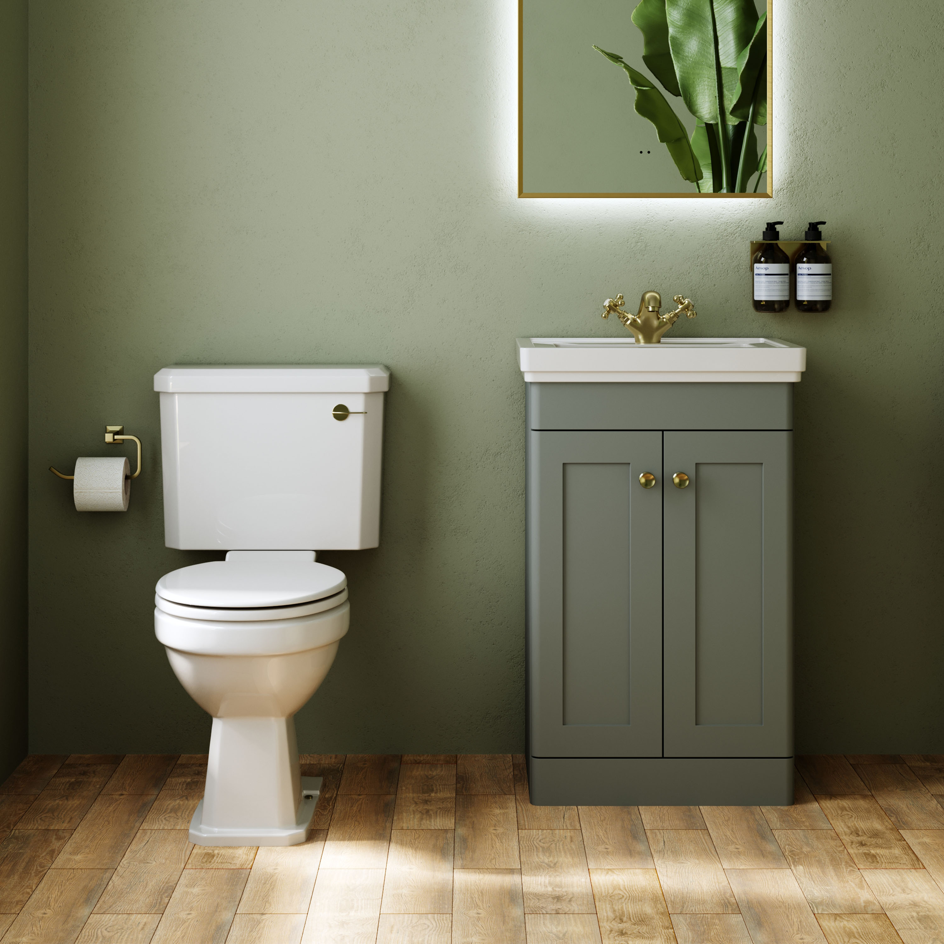 Butler & Rose Ophelia Traditional Toilet & 500mm Floorstanding Vanity Unit Bathroom Suite