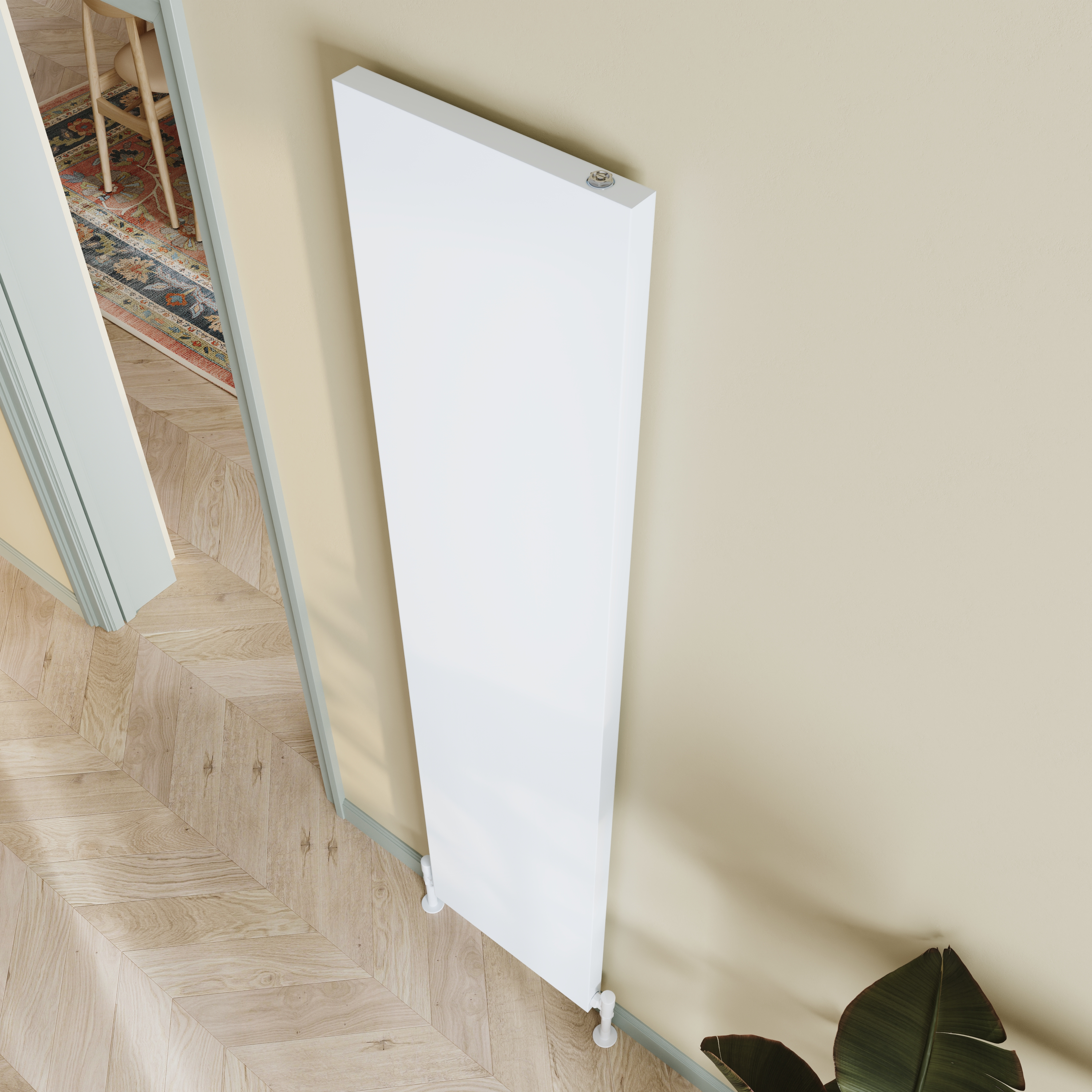 Toasty Surface White Flat Single Panel Vertical Radiator - 1800 x 400mm