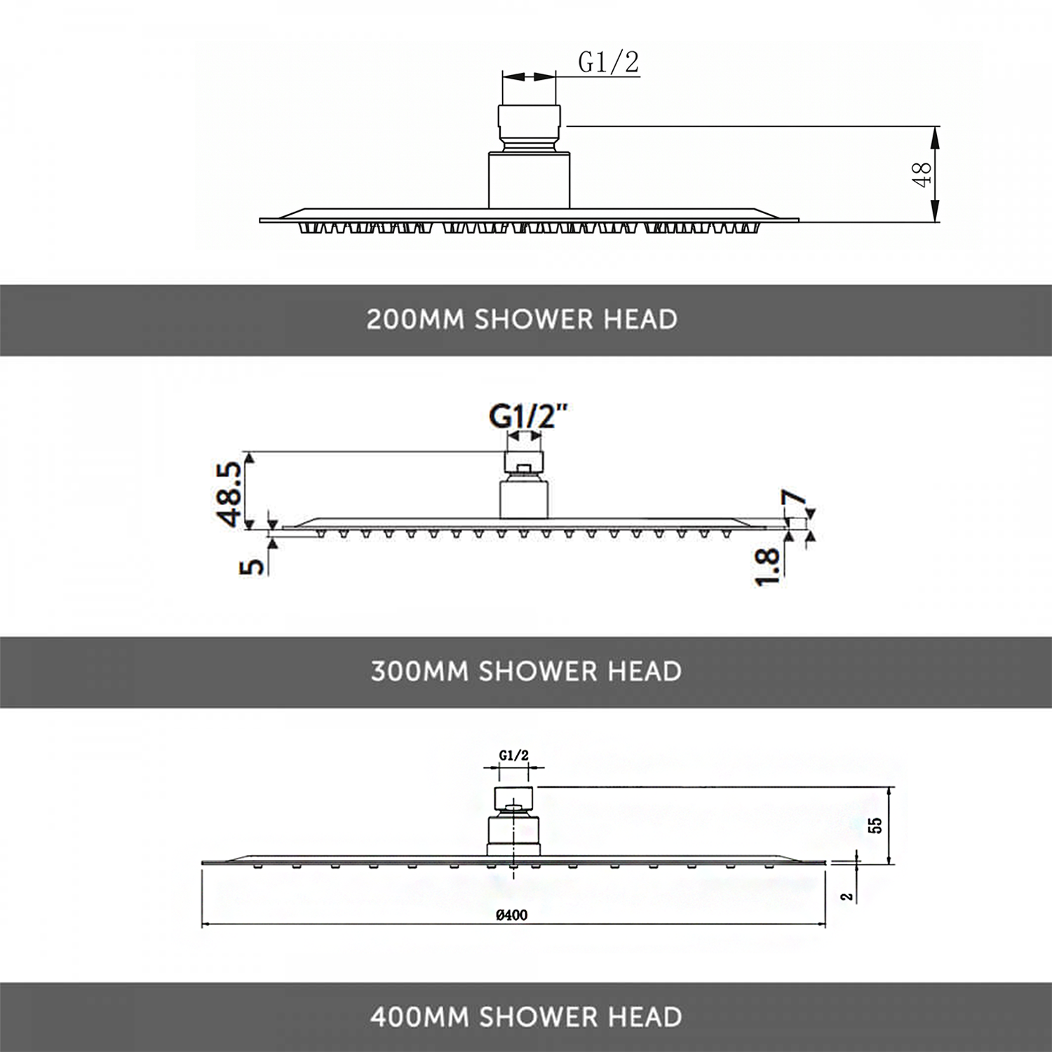 Melanie Concealed Shower Valve & Fixed Shower Head
