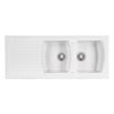 Clearwater Sonnet White Ceramic Double Bowl Sink with Reversible Drainer - 1205 x 500mm