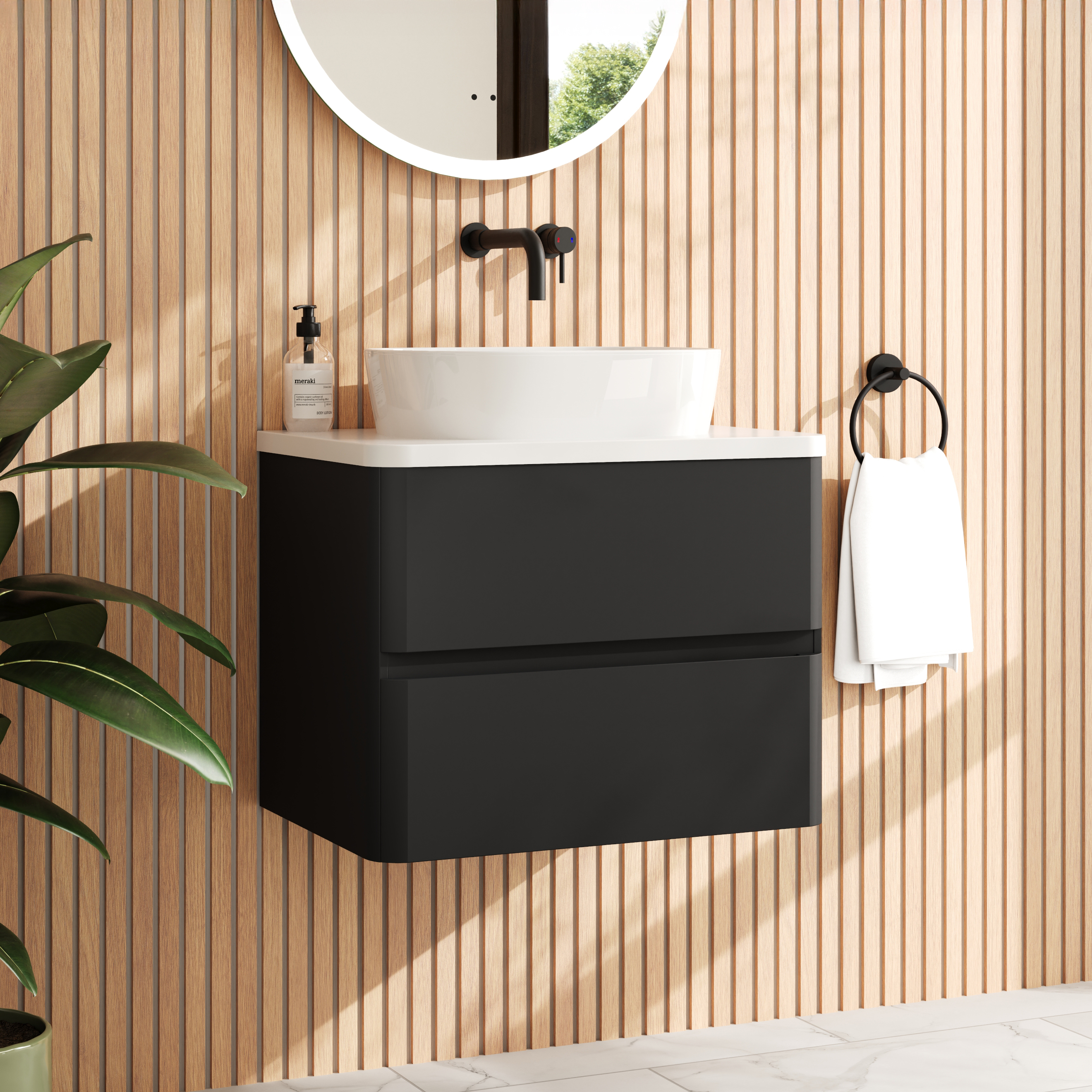 Drench Origin 600mm Wall Mounted Vanity Unit & Countertop