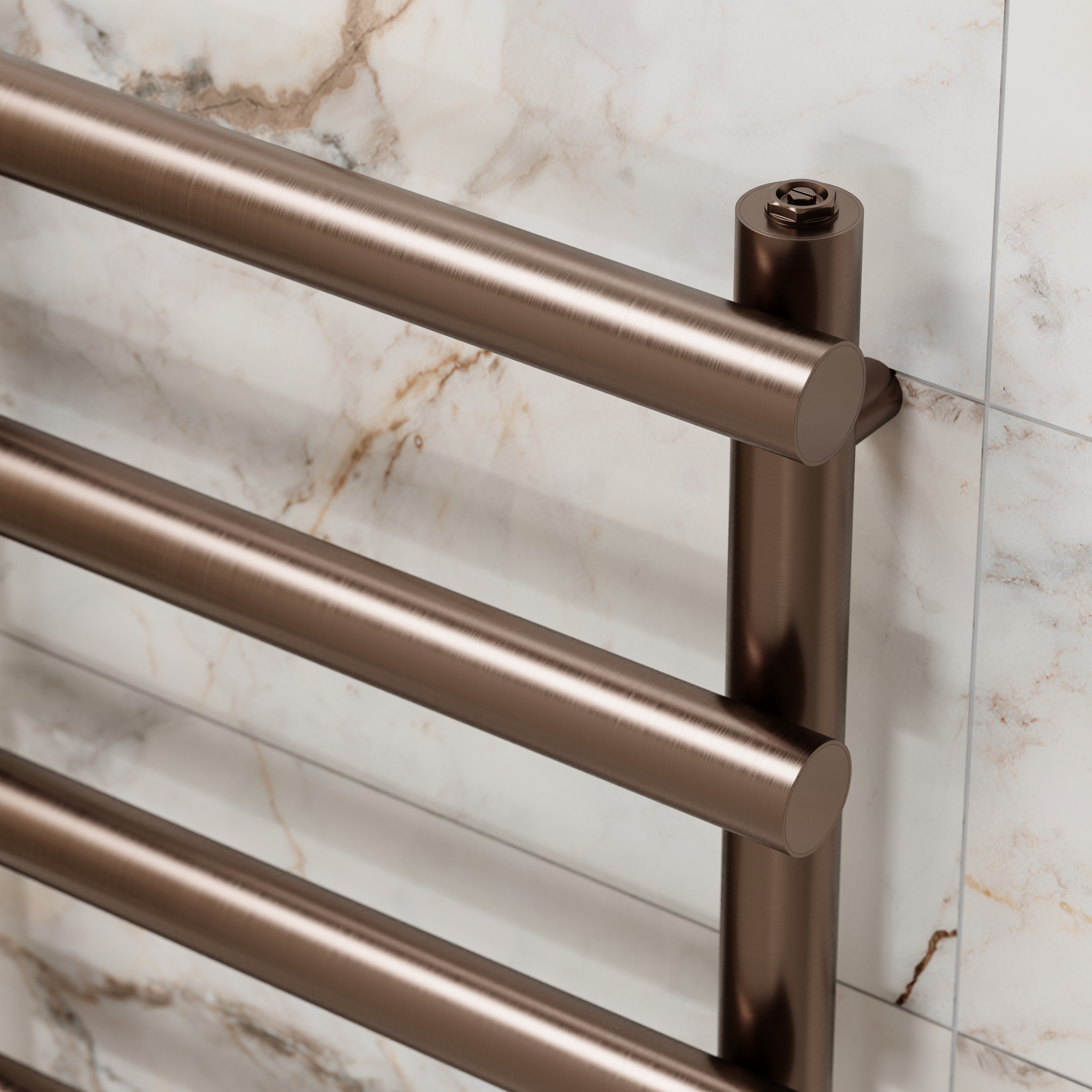 Toasty Yarrow Brushed Bronze Heated Towel Rail