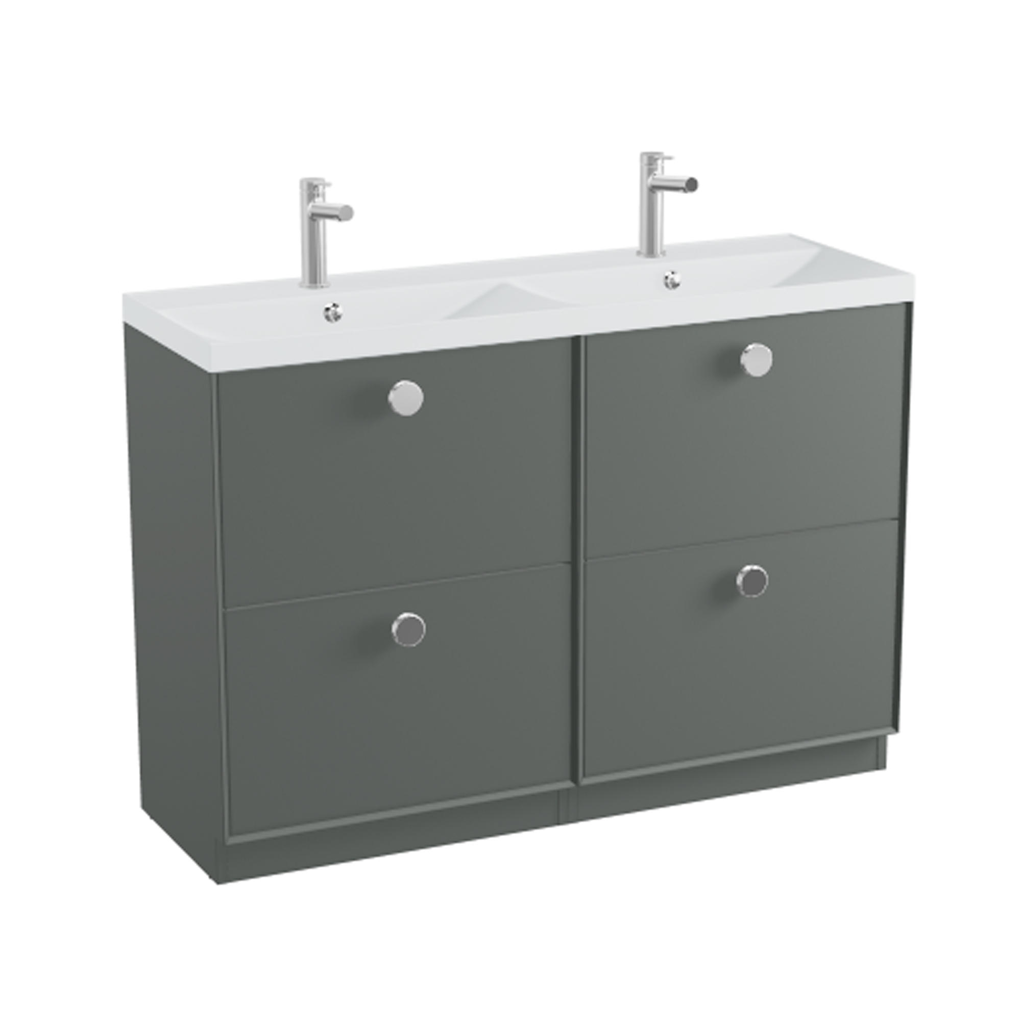 Vado Safari 1200mm Floorstanding Vanity Unit & Double Basin