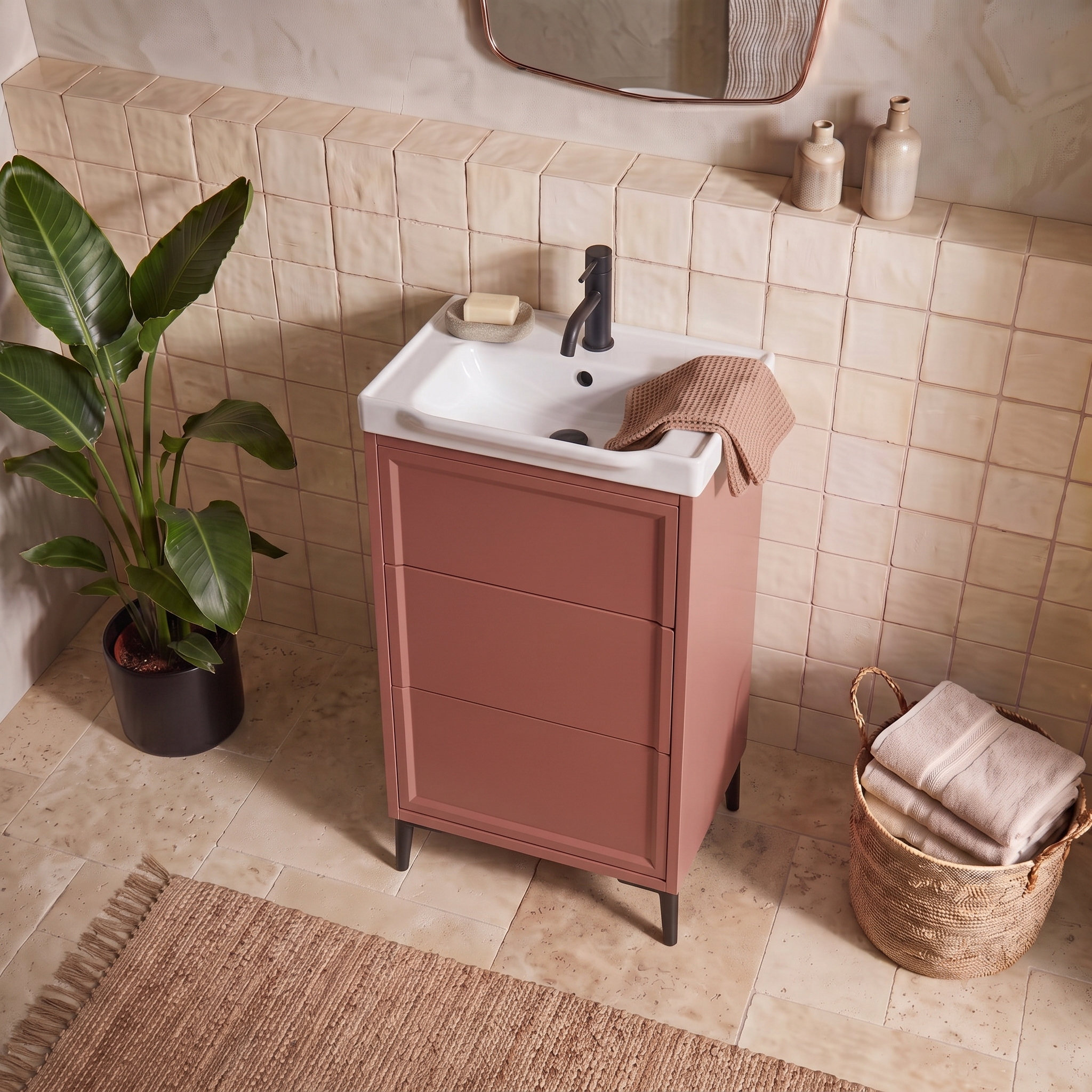 Elara 500mm Floorstanding Vanity Unit & Basin with Leg Set