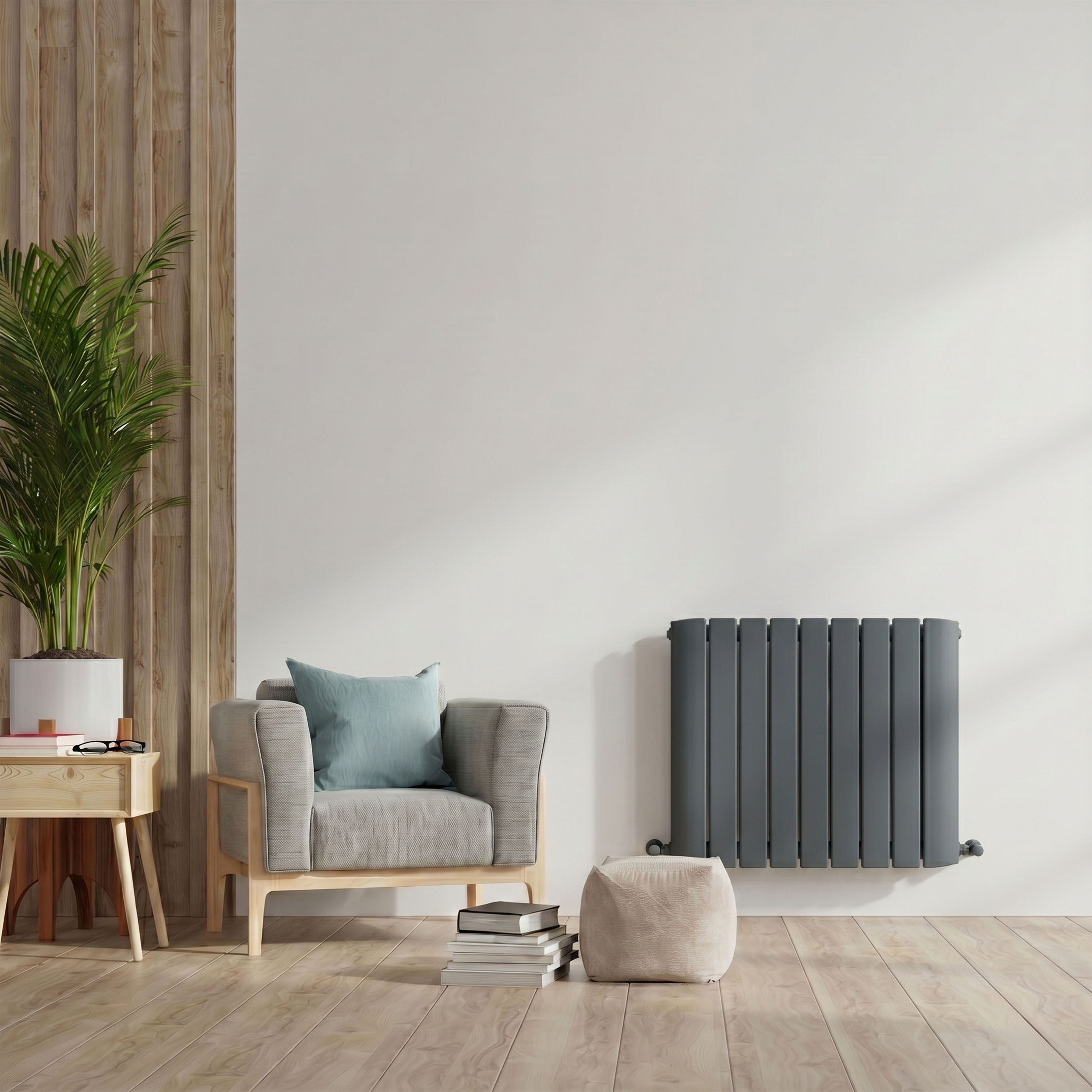 Carisa Gaia Oval Single Panel Horizontal Aluminium Radiator