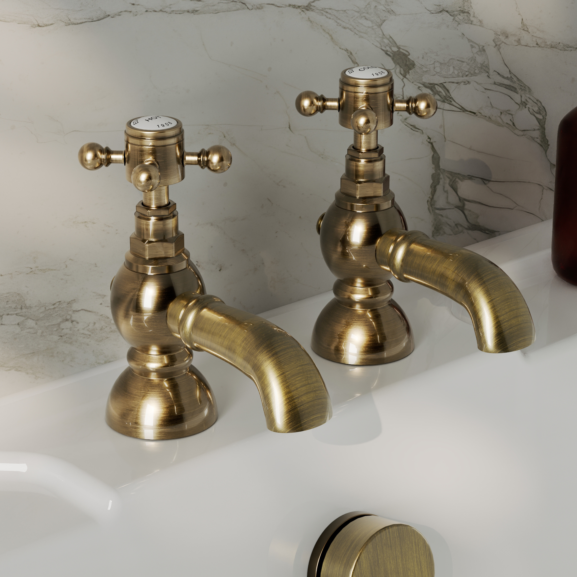 Butler & Rose Eliza Crosshead Bath Pillar Taps