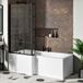 Drench L Shaped ArmourCast Reinforced Shower Bath with Panel and Shower Screen - 1700mm