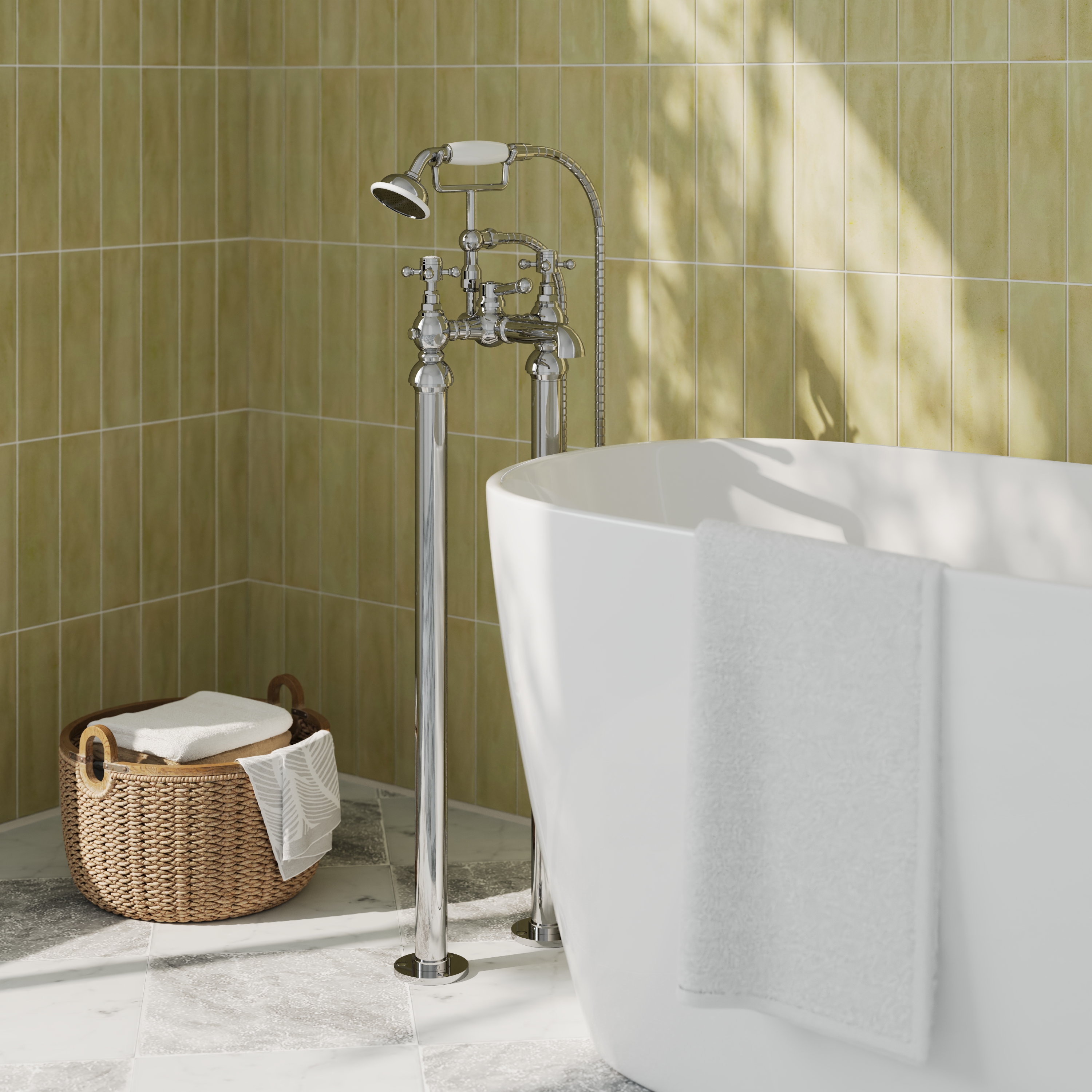 Butler & Rose Eliza Crosshead Freestanding Bath Shower Mixer Tap