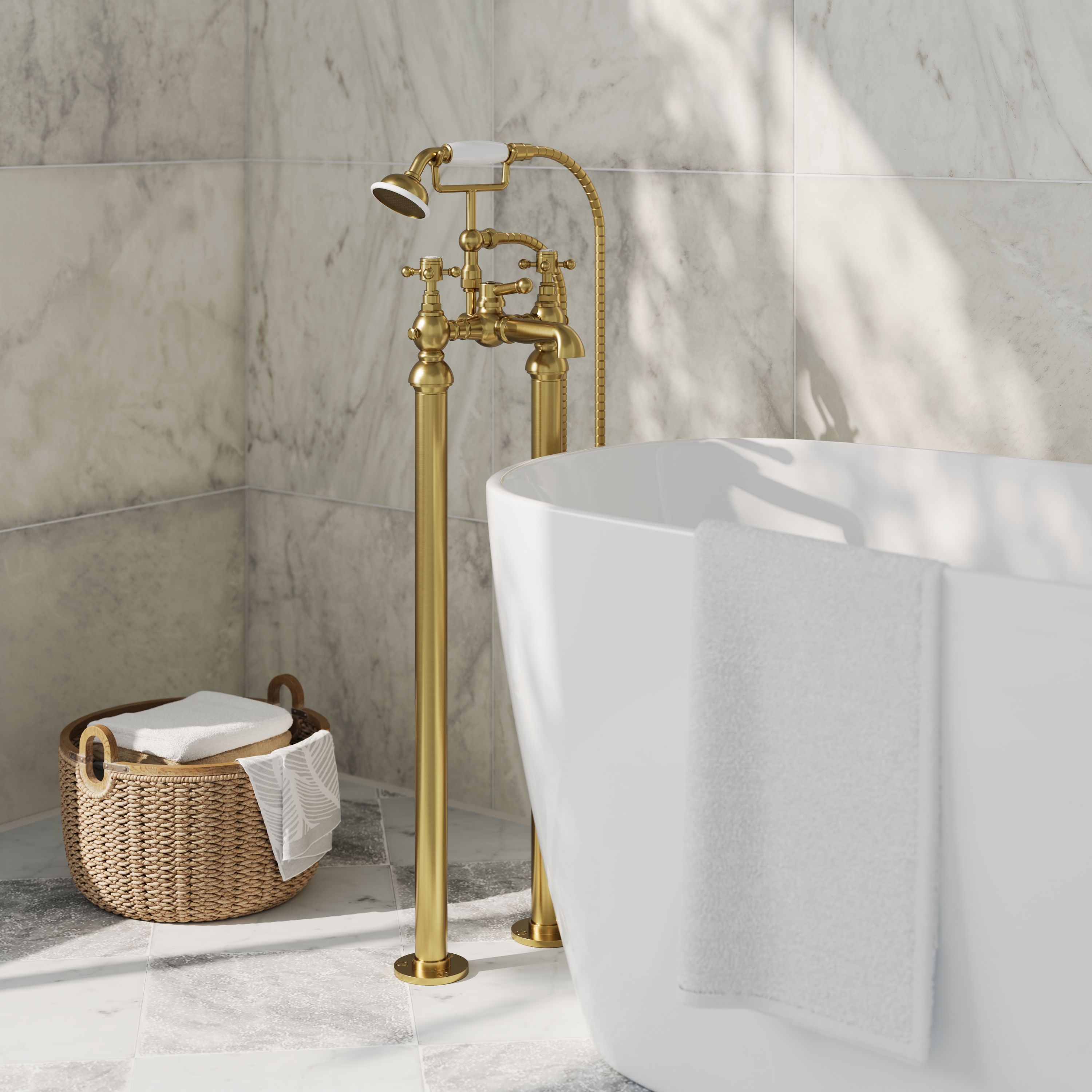 Butler & Rose Eliza Crosshead Freestanding Bath Shower Mixer Tap