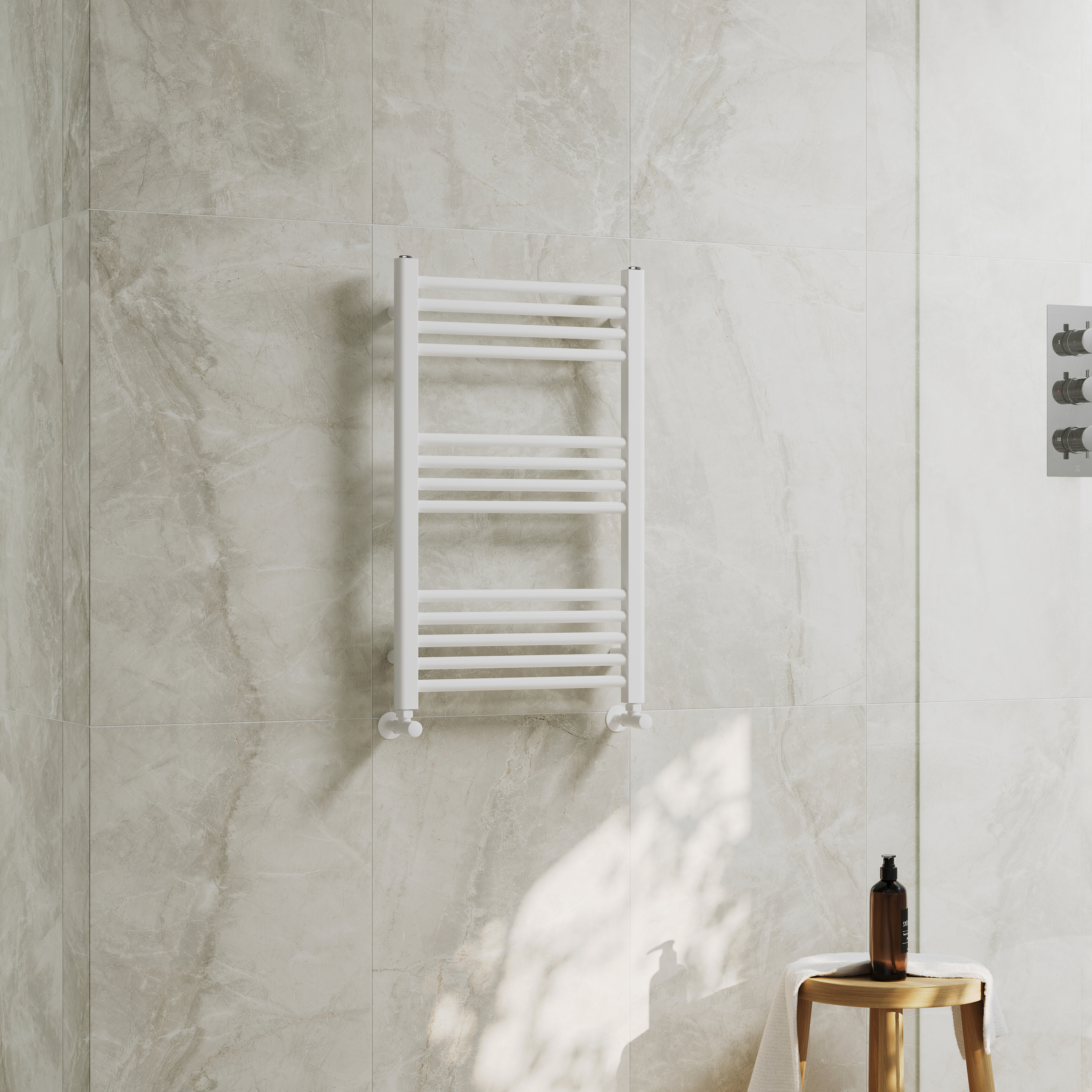 Toasty Glow Premium Matt White 25mm Heated Towel Rail