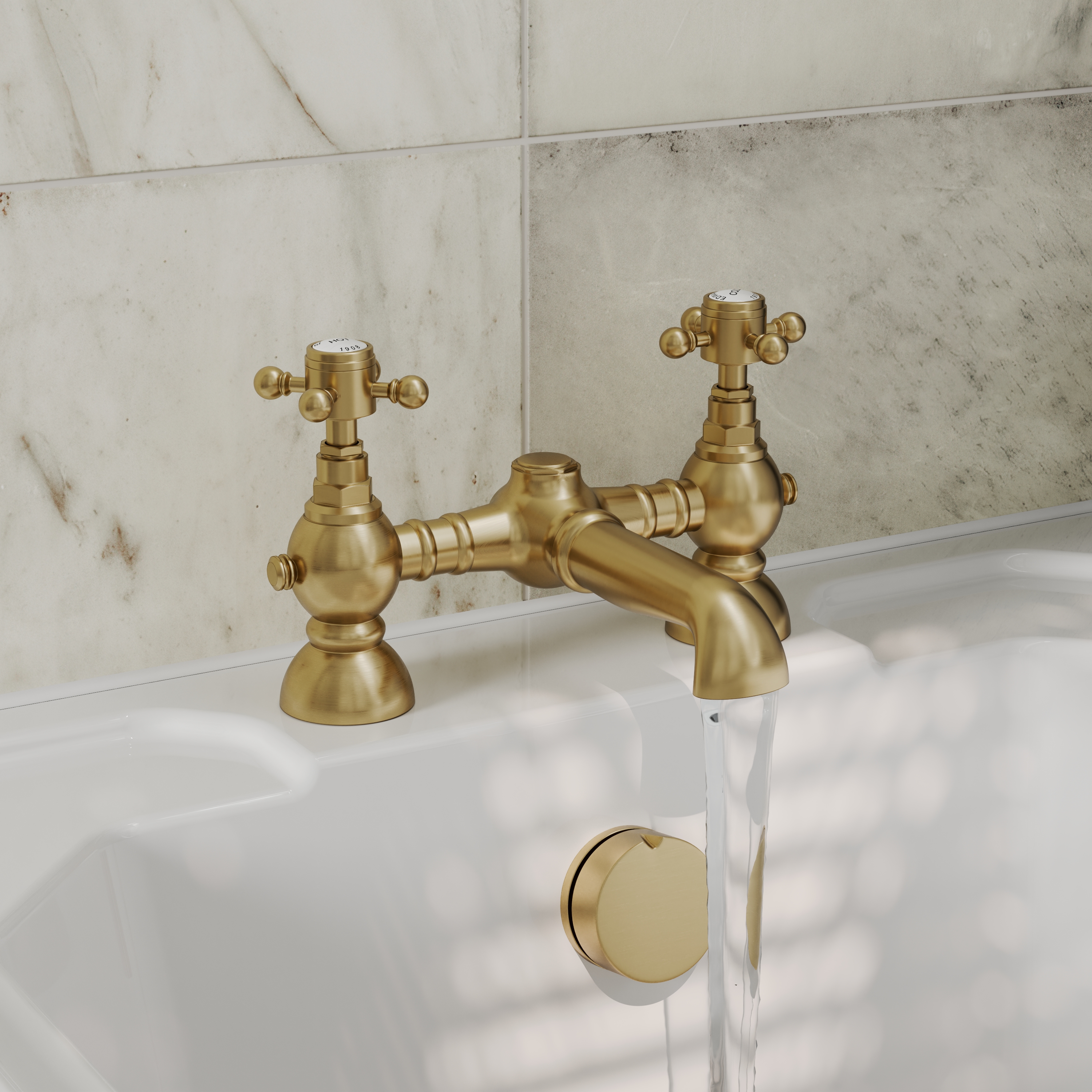 Butler & Rose Eliza Crosshead Deck Mounted Bath Filler Tap