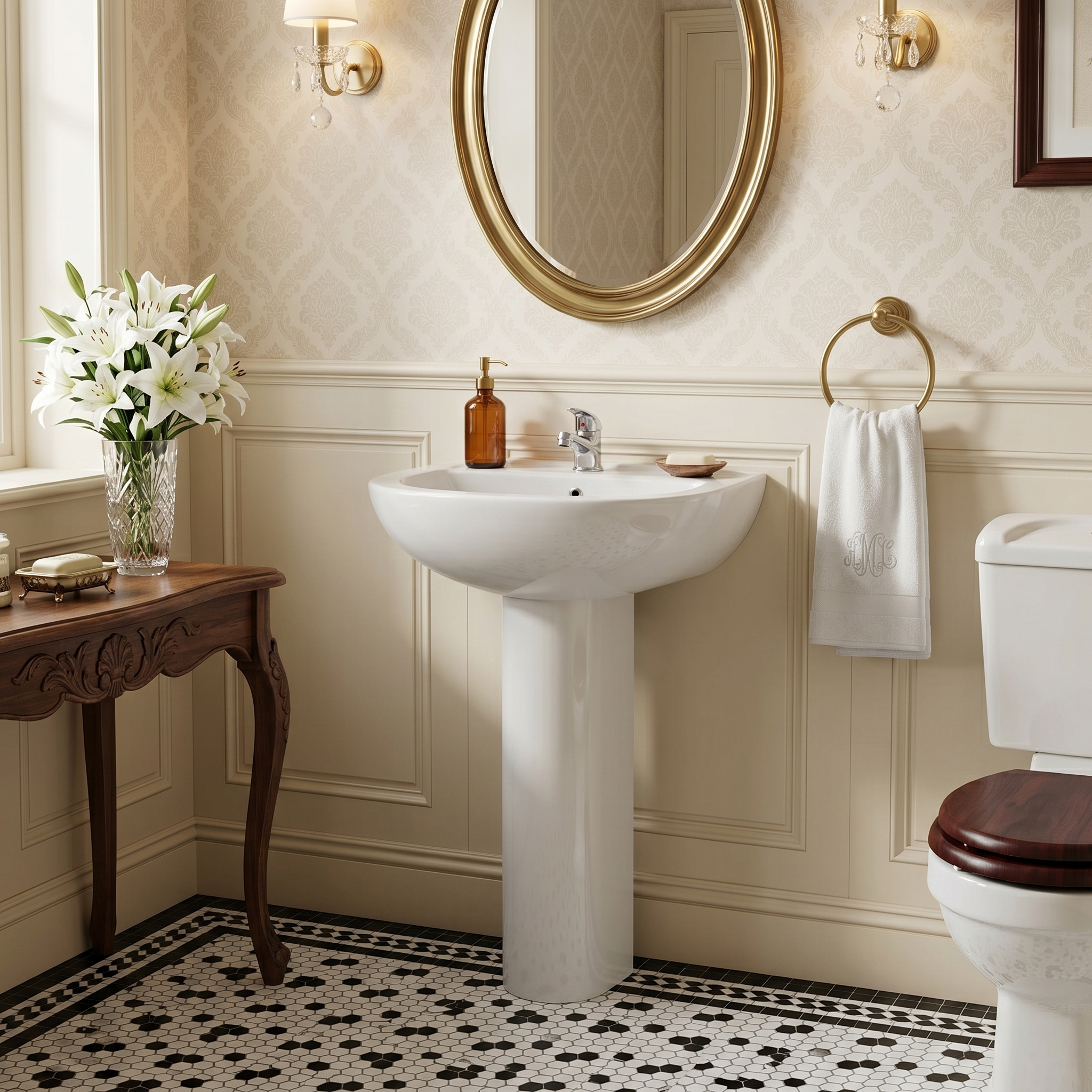 Emma 550mm Full Pedestal & Basin