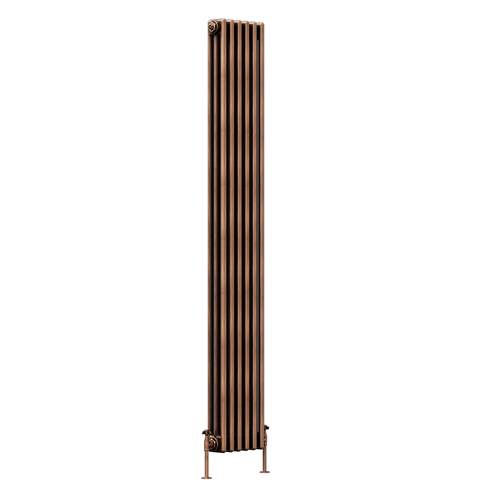 Copper Vertical Radiators Toasty Ardleigh Antique Copper Vertical 3 Column Radiator | Tap Warehouse