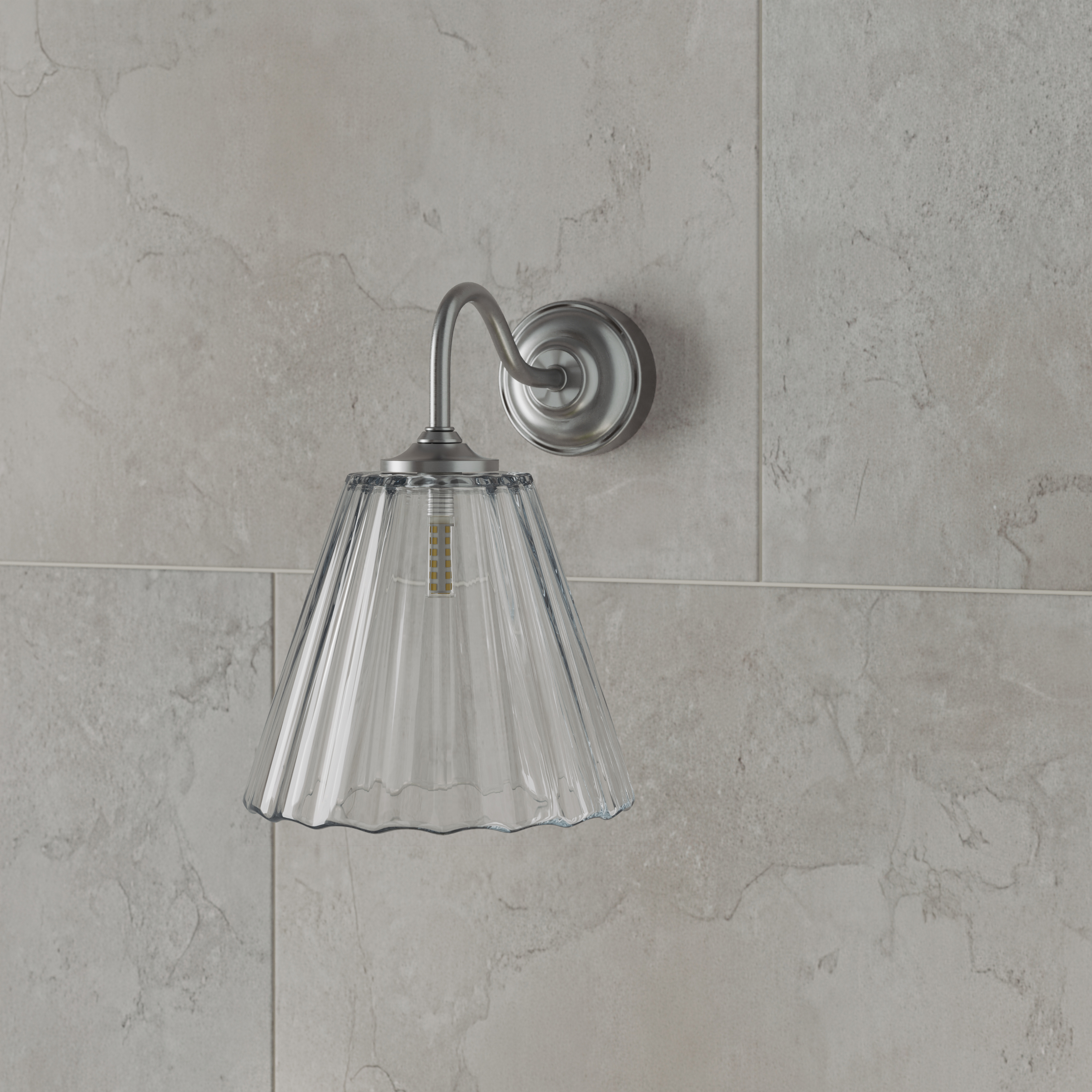 Butler & Rose Fluted Glass Shade Wall Light