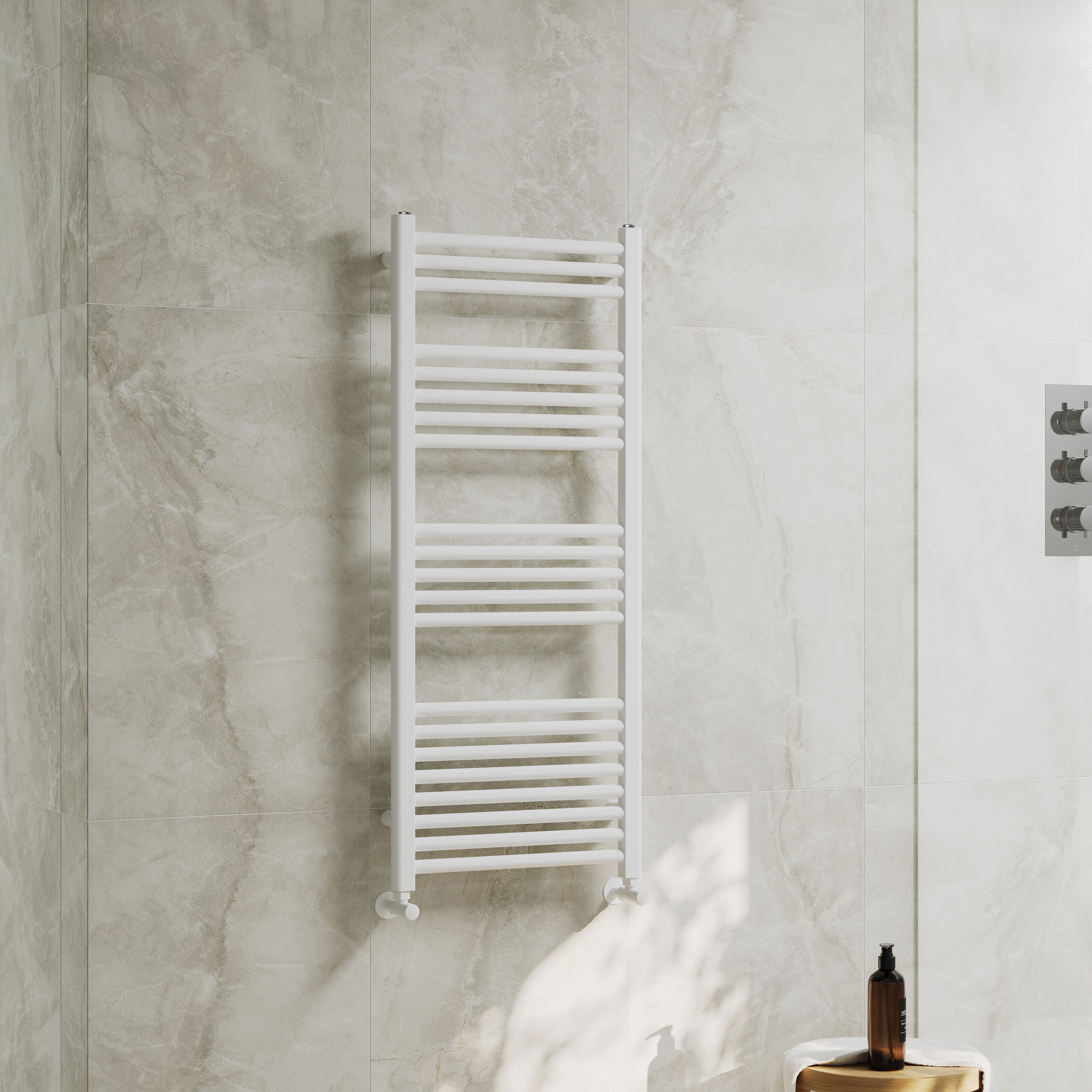 Toasty Glow Premium Matt White 25mm Heated Towel Rail