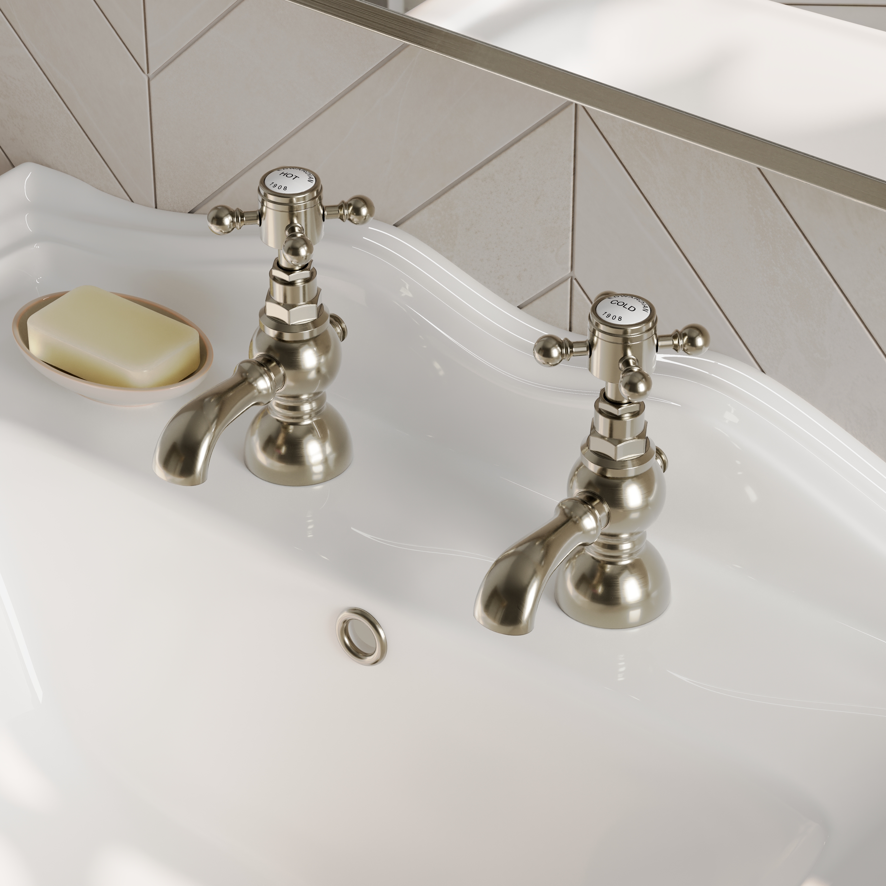 Butler & Rose Eliza Crosshead Basin Pillar Taps