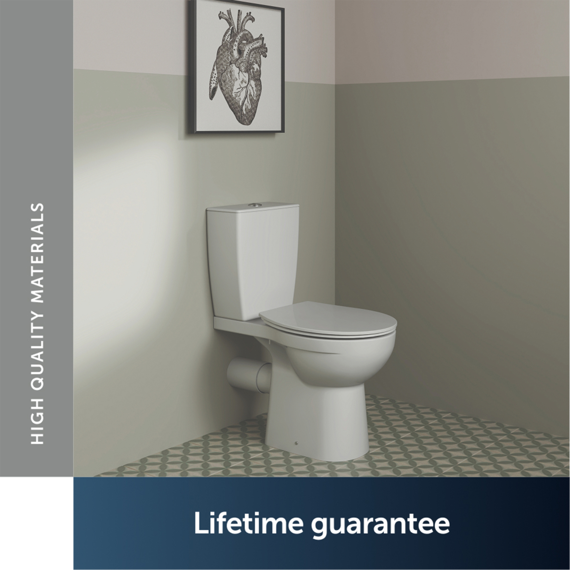Ideal Standard Eurovit+ Close Coupled Toilet with Soft Close Seat