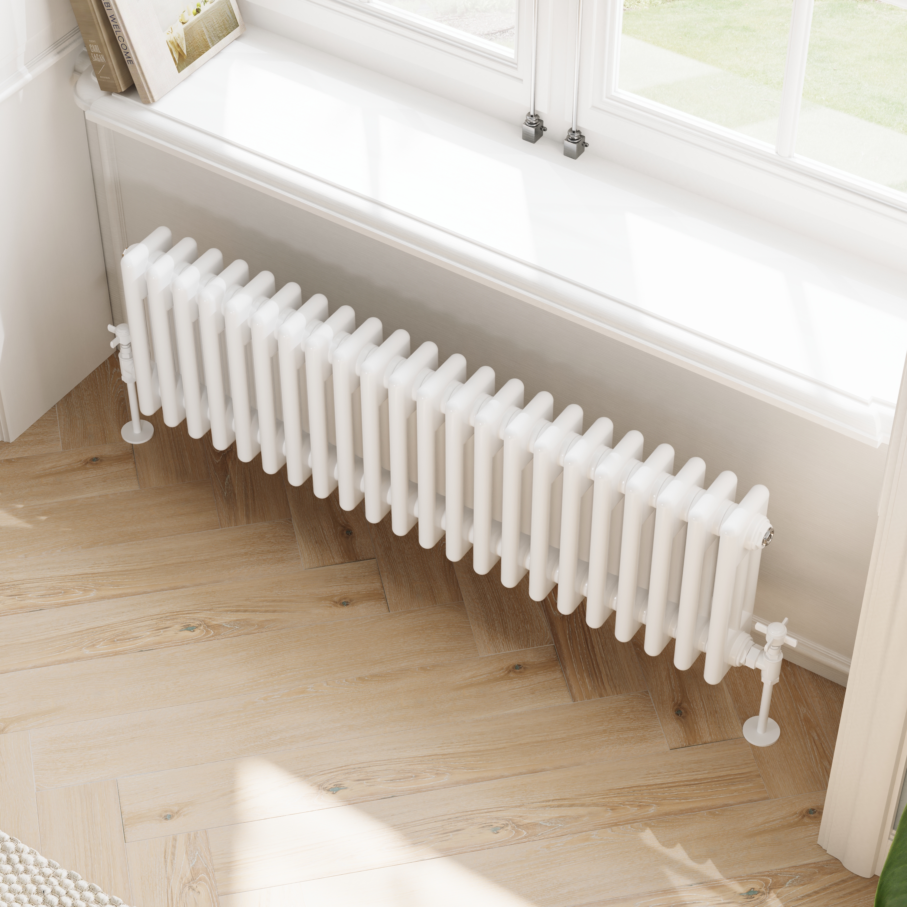 Toasty Ardleigh White Compact Horizontal 3 Column Radiator - 300mm Height