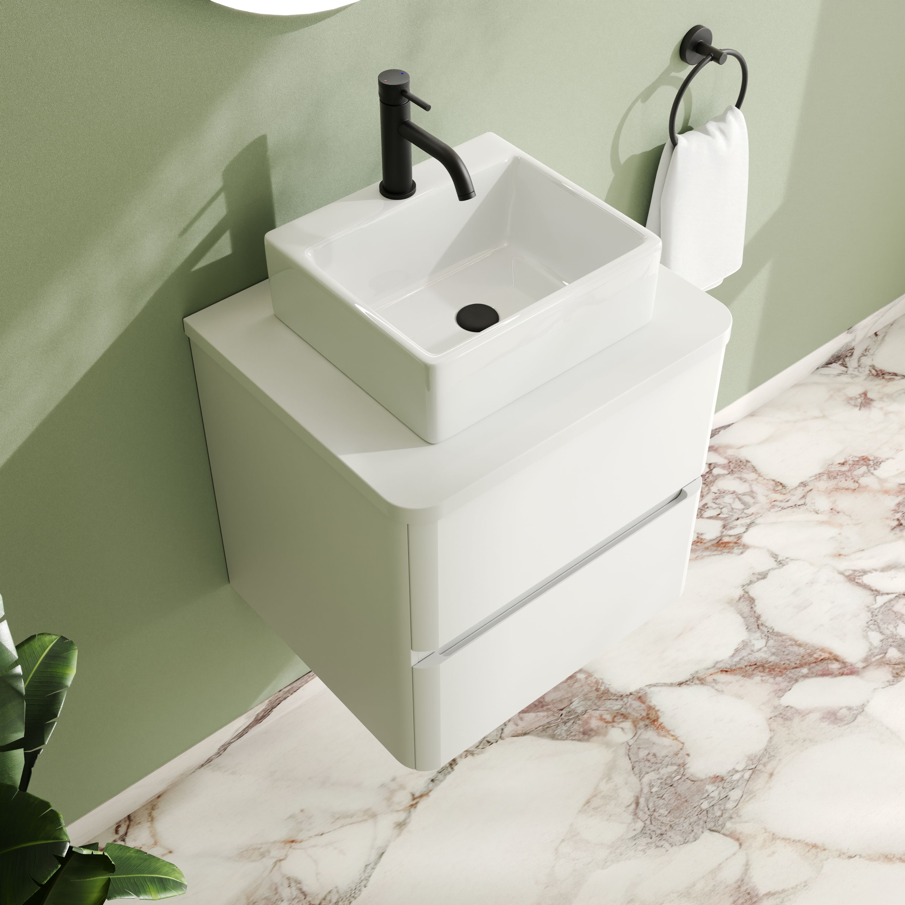 Drench Origin 500mm Wall Mounted Vanity Unit & Countertop
