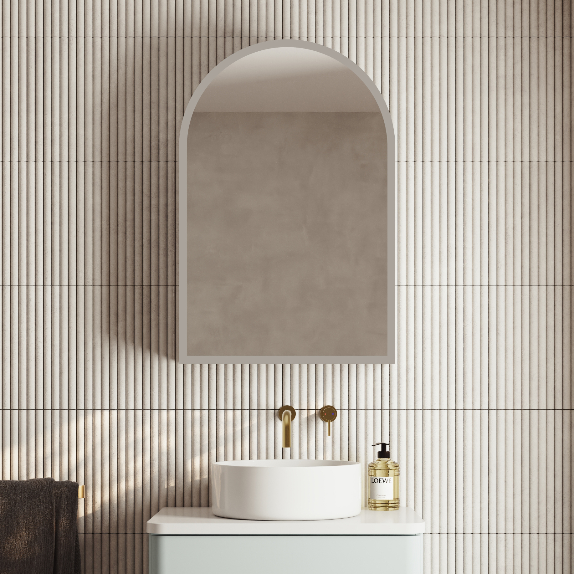 Harper LED Arch Mirrored Cabinet with Demister Pad, Shaver Socket & Colour Change Lights - 500 x 750mm