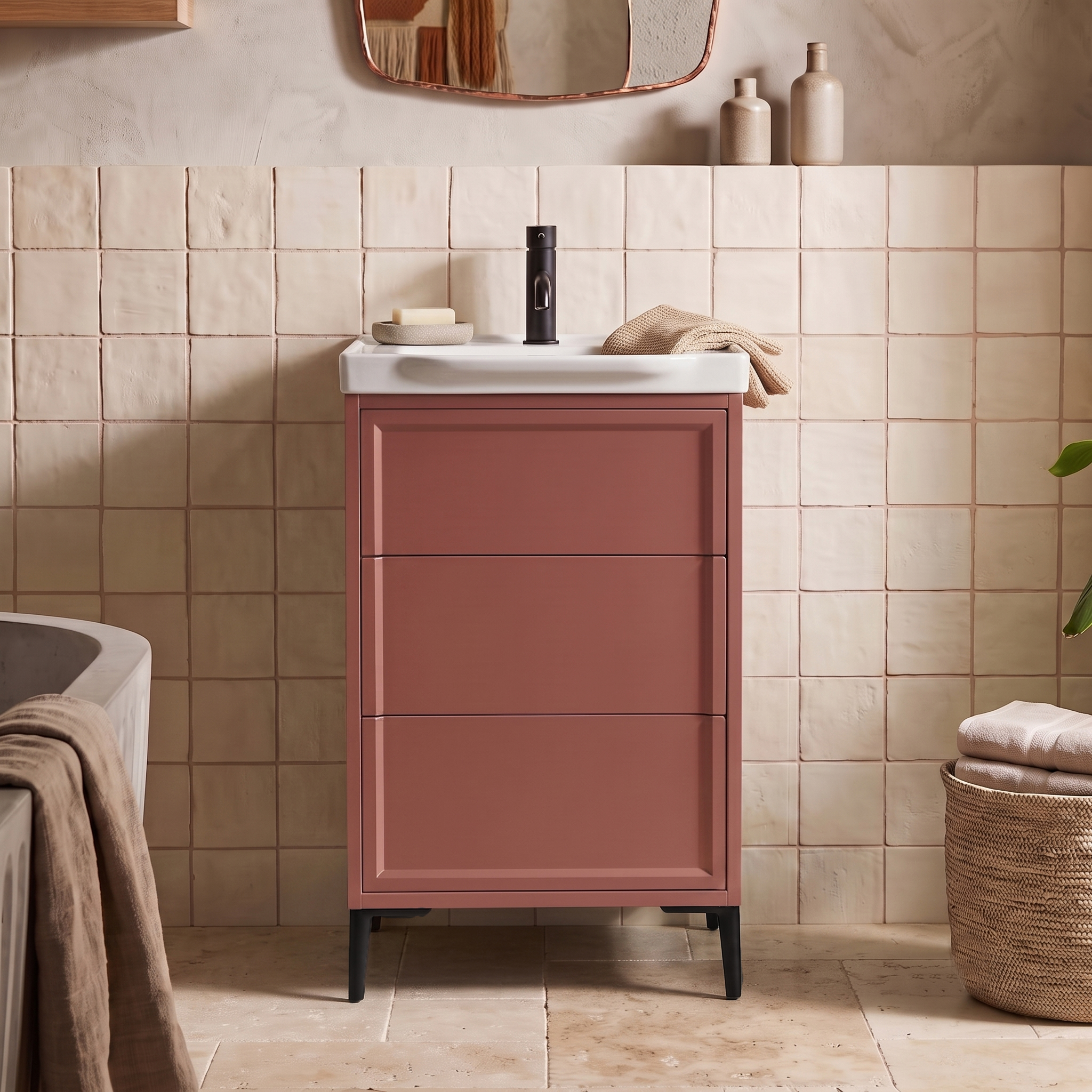 Elara 500mm Floorstanding Vanity Unit & Basin with Leg Set