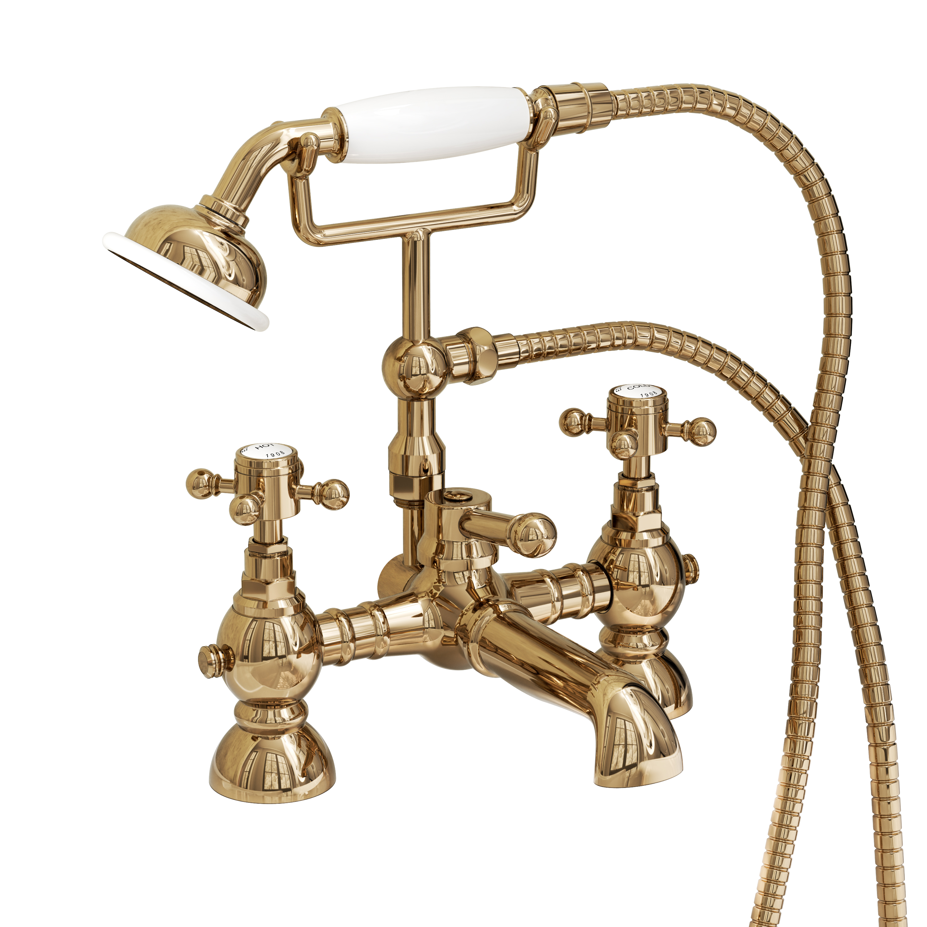Butler & Rose Eliza Crosshead Deck Mounted Bath Shower Mixer Tap