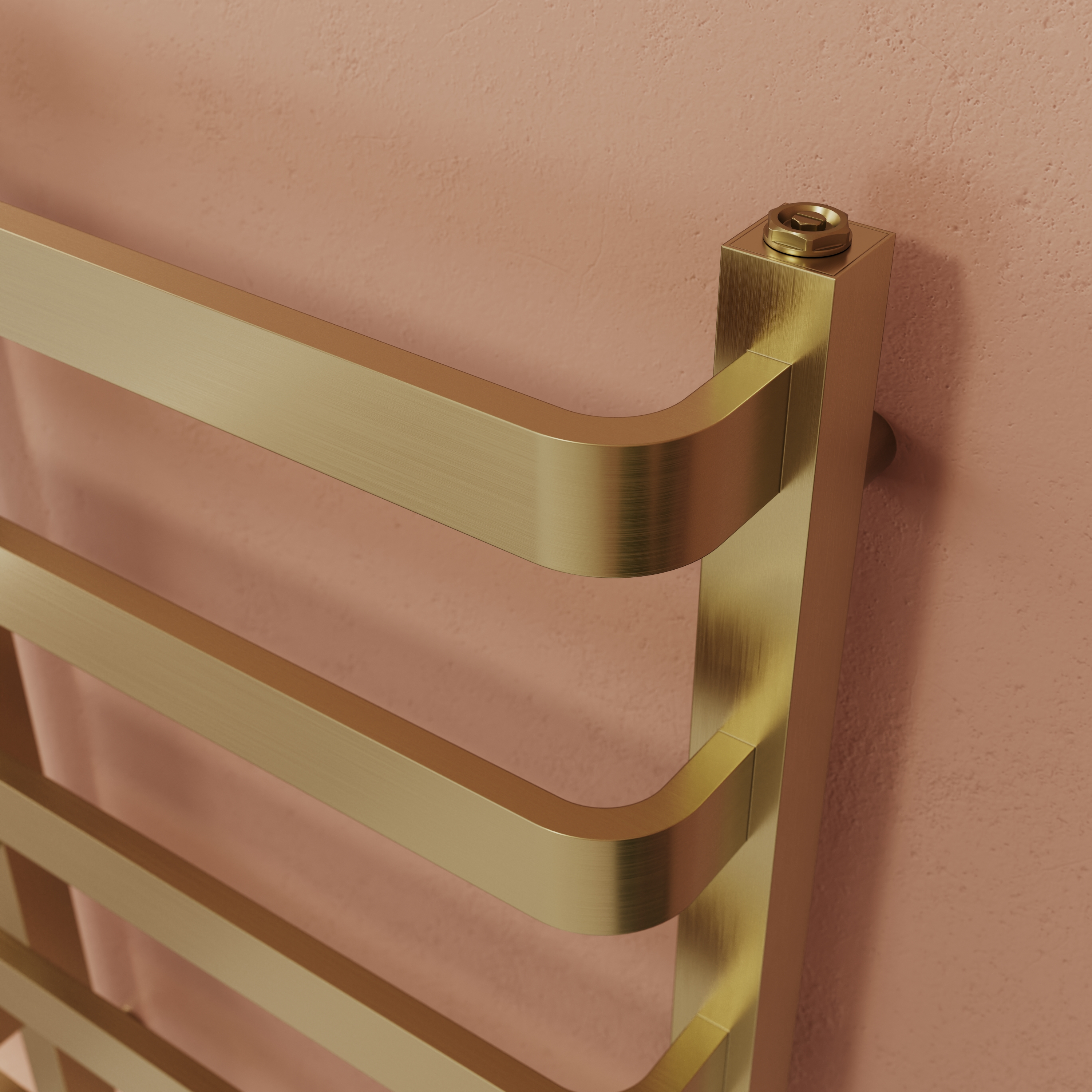 Toasty Balance Brushed Brass Heated Towel Rail
