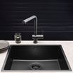 Reginox New York Large 1 Bowl Undermount or Inset Jet Black Stainless Steel Kitchen Sink and Integrated Waste - 540 x 440mm