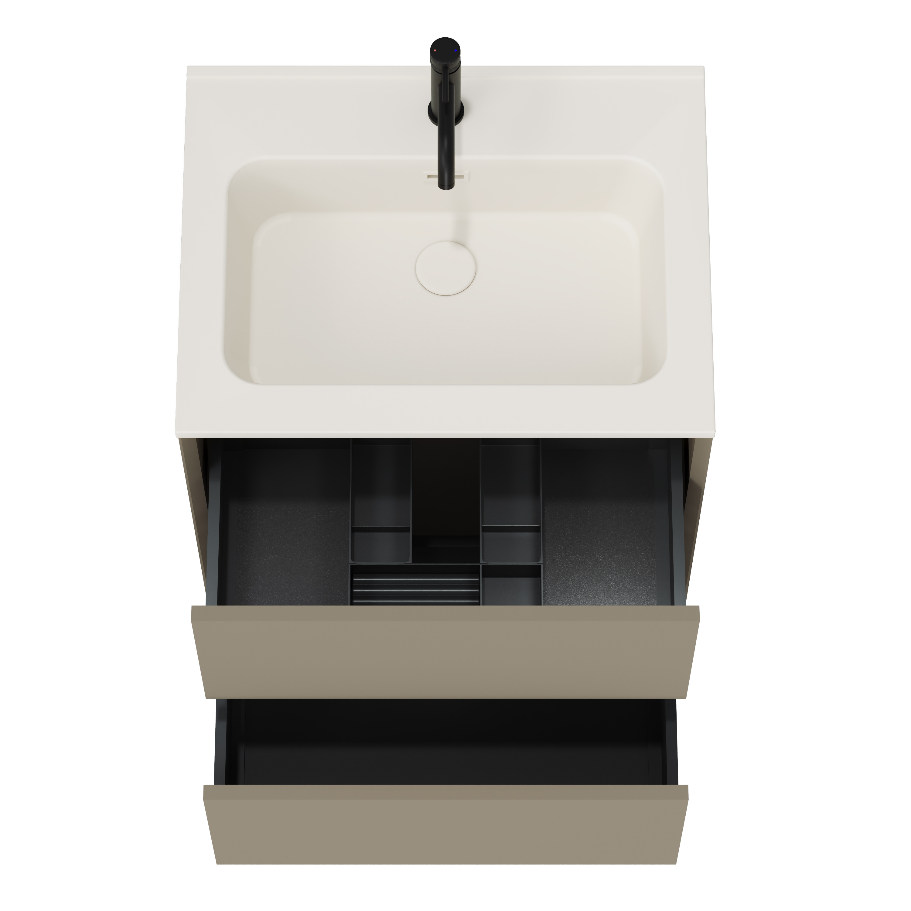 Oslo 600mm Wall Mounted Vanity Unit & Matt White Basin