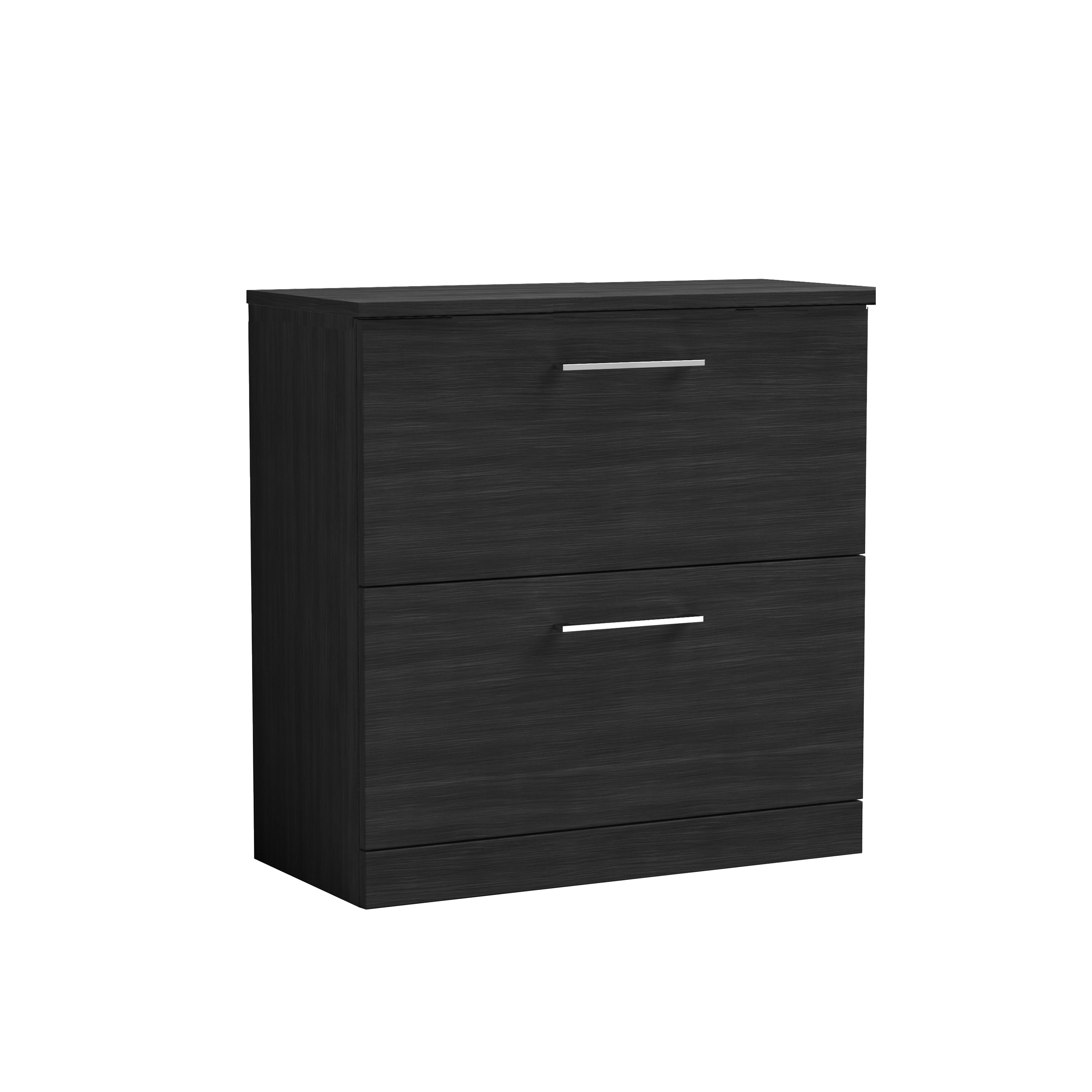 Erin 800mm Floorstanding Black Charcoal 2 Drawer Vanity Unit with Worktop