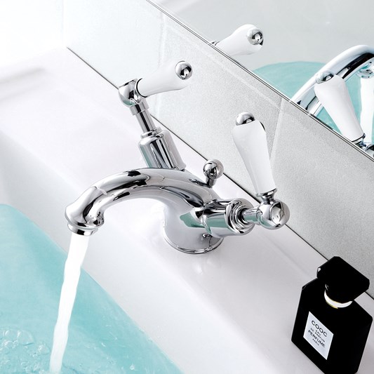Butler & Rose Caledonia Twin Lever Basin Mixer with Pop-up Waste